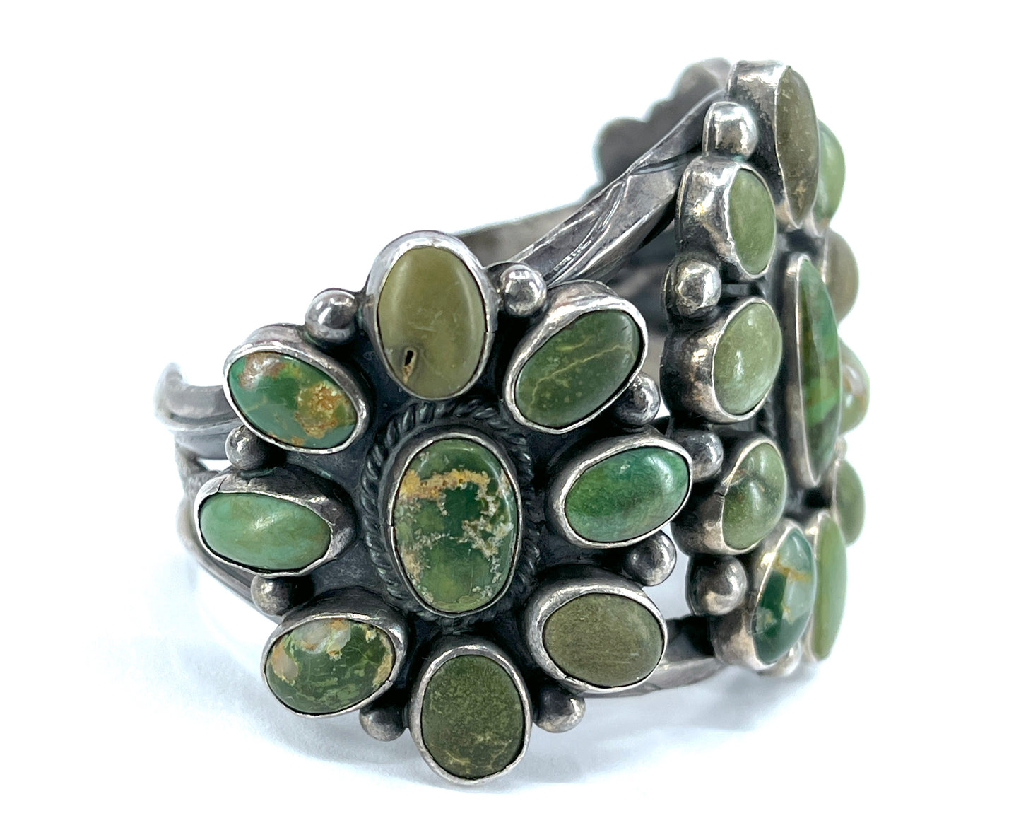 Vintage Navajo Green Turquoise Cuff Bracelet