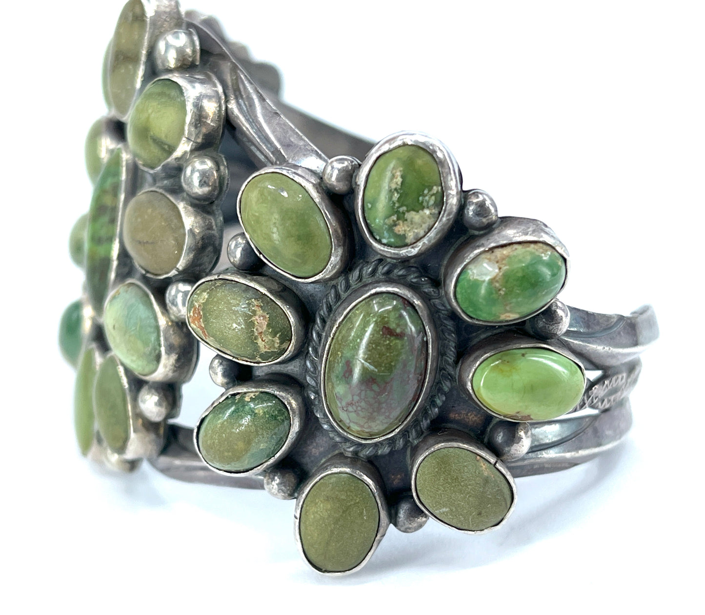 Vintage Navajo Green Turquoise Cuff Bracelet