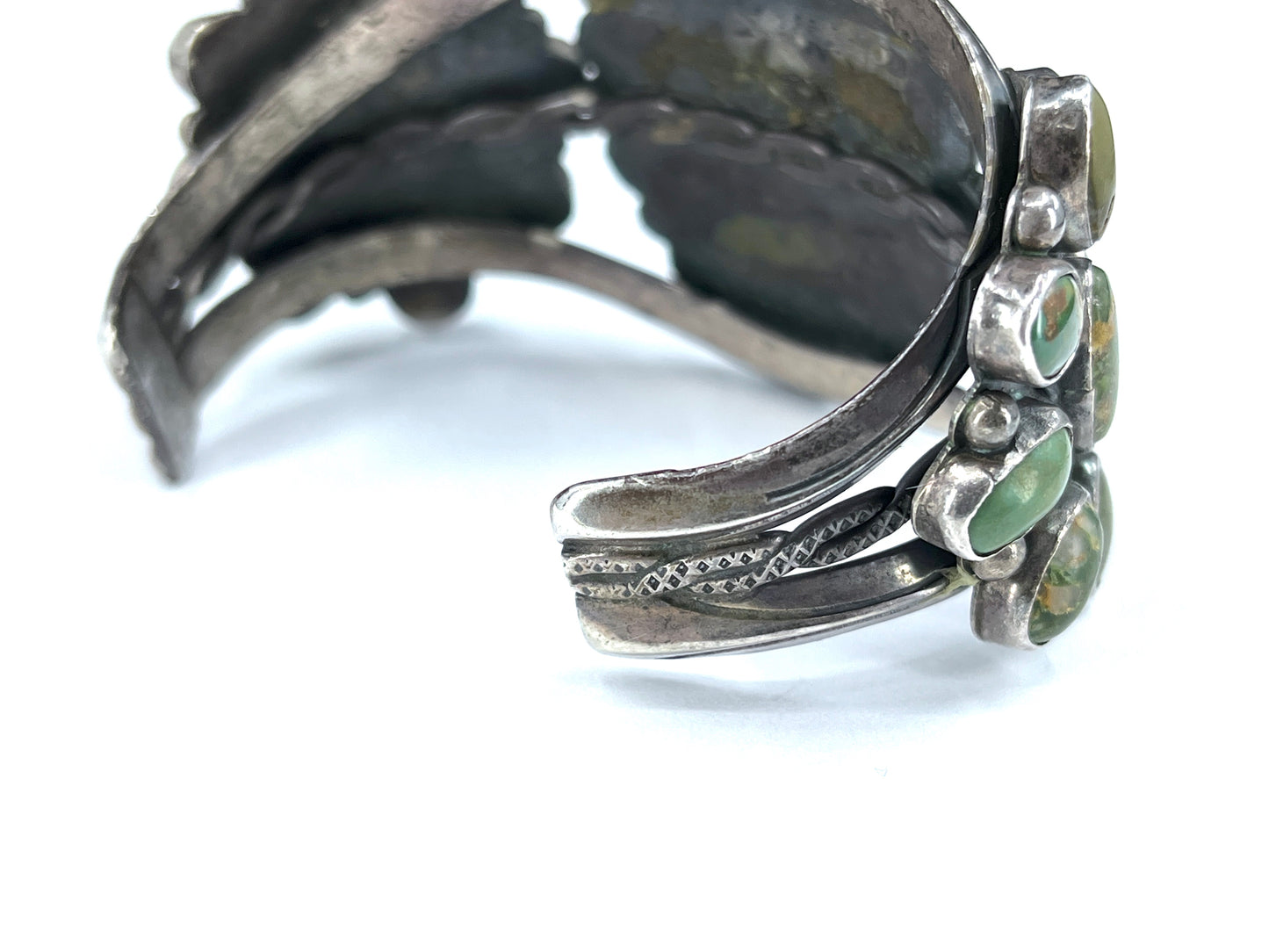 Vintage Navajo Green Turquoise Cuff Bracelet