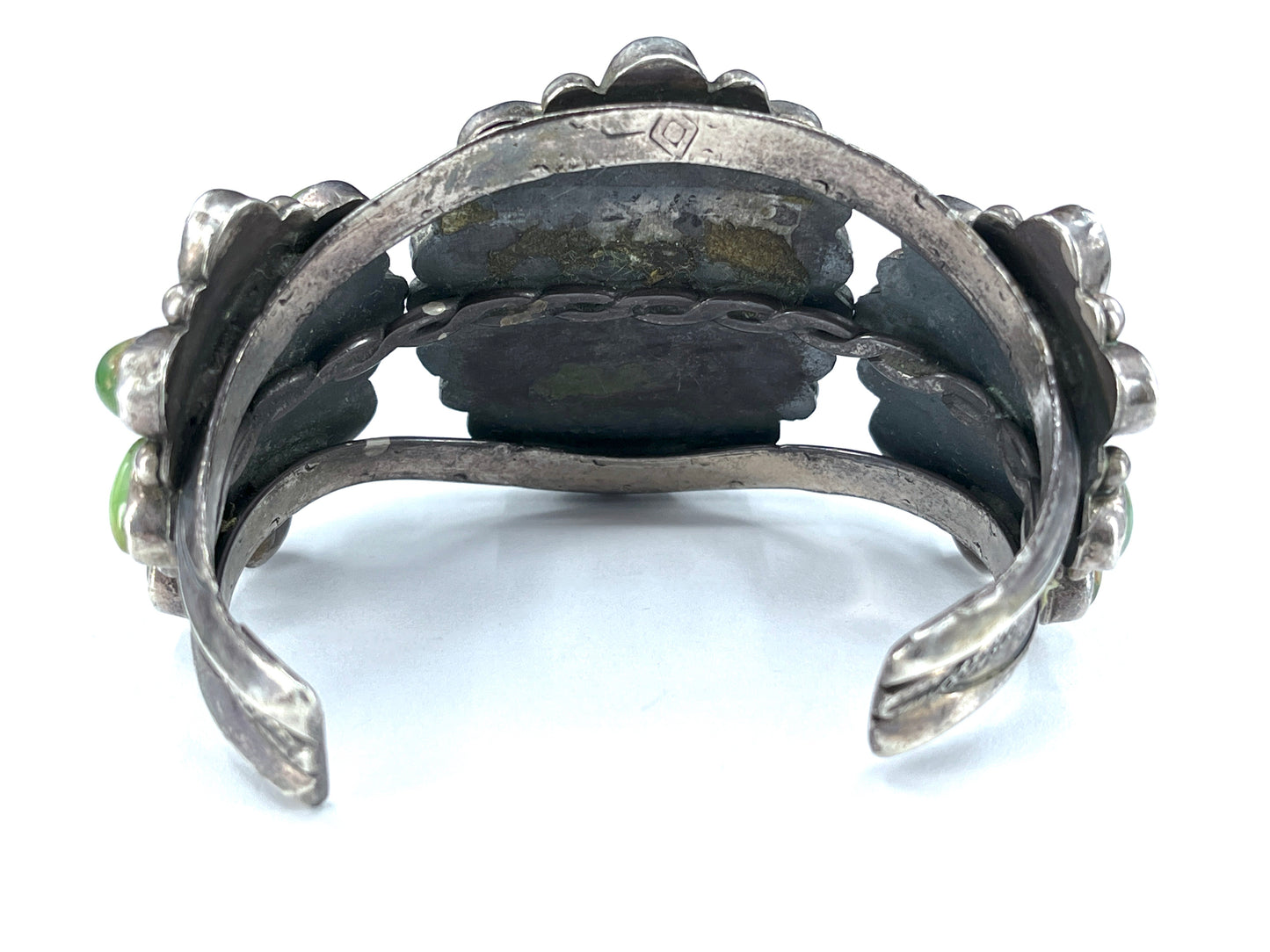 Vintage Navajo Green Turquoise Cuff Bracelet