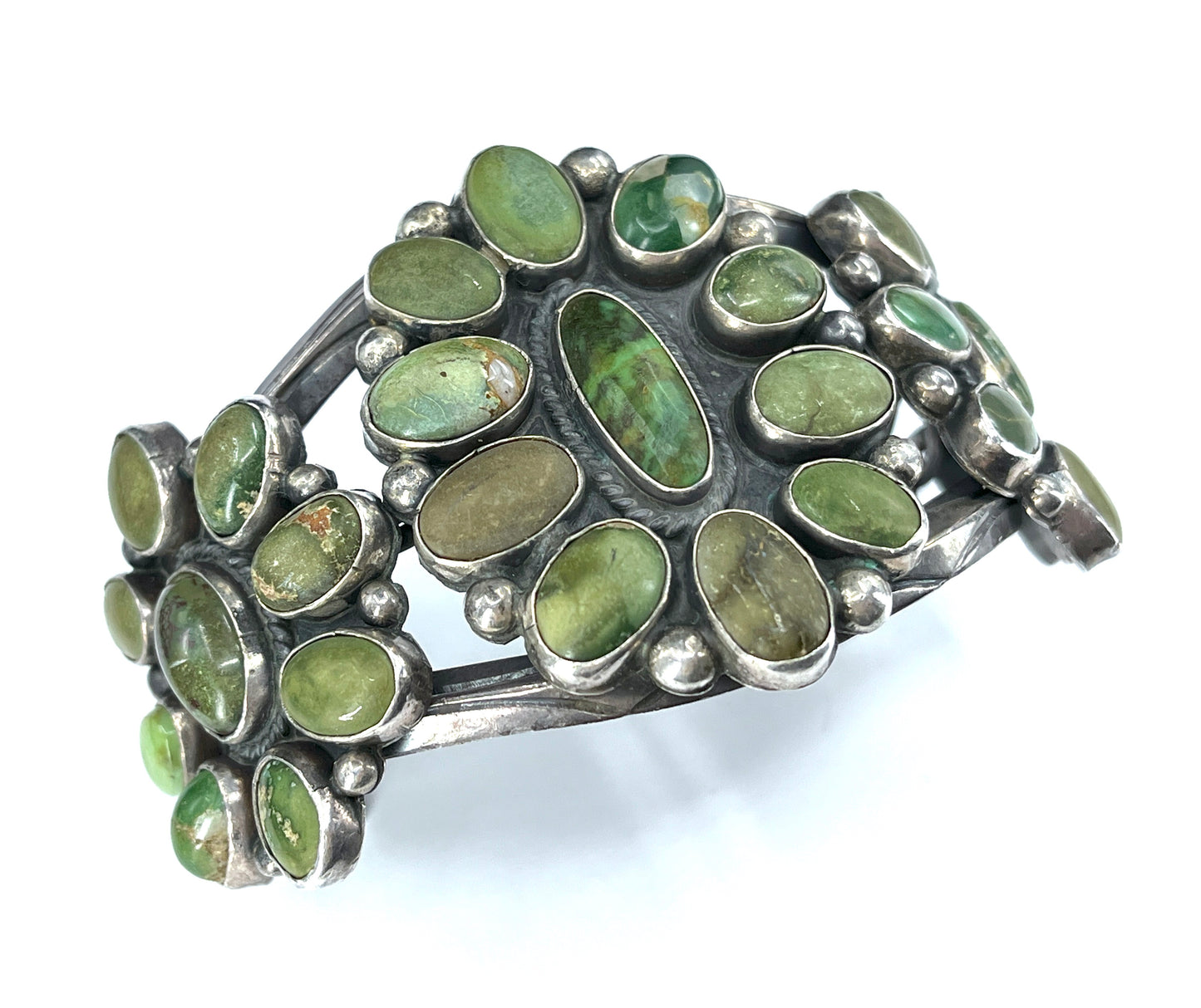 Vintage Navajo Green Turquoise Cuff Bracelet