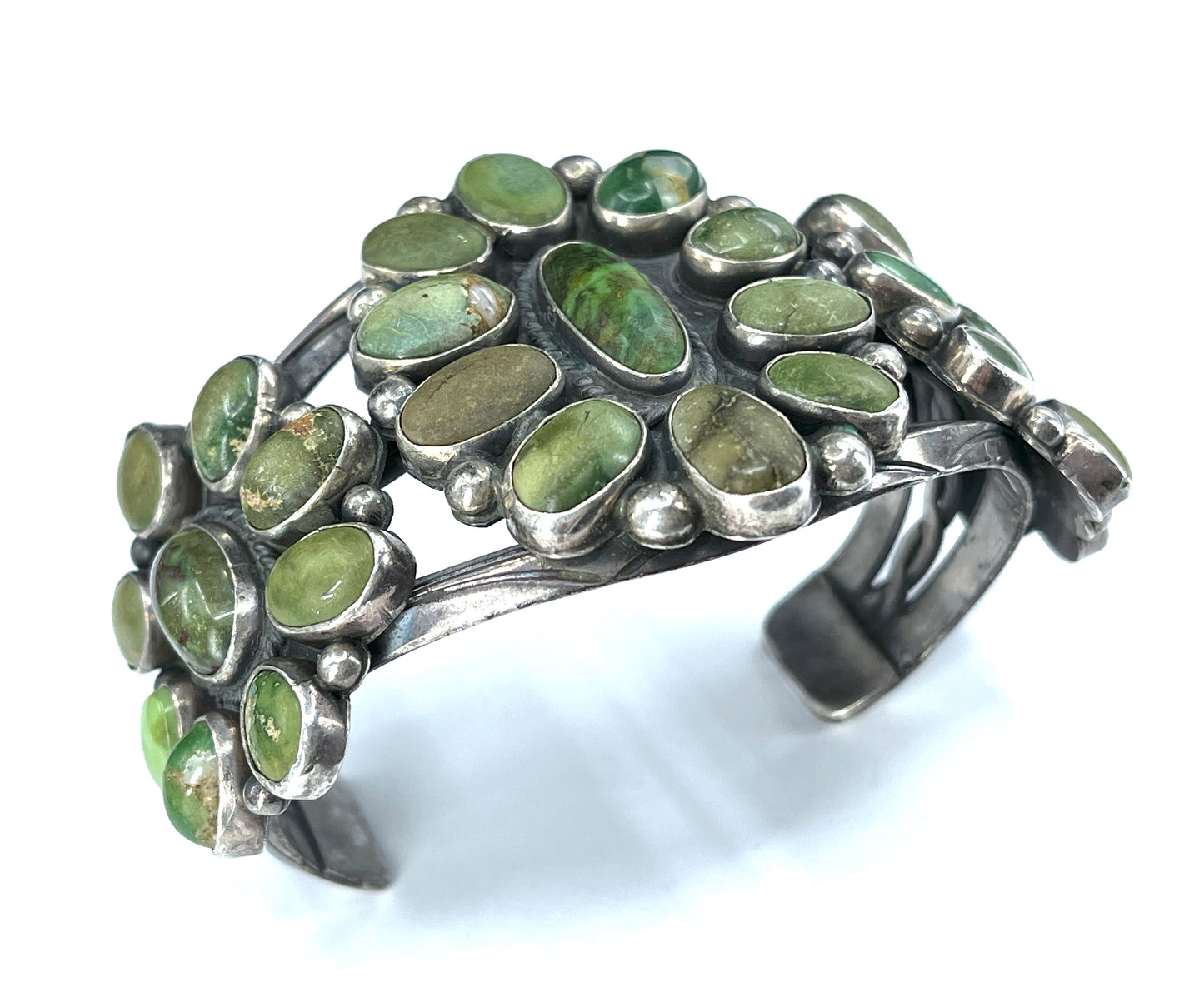 Vintage Navajo Green Turquoise Cuff Bracelet