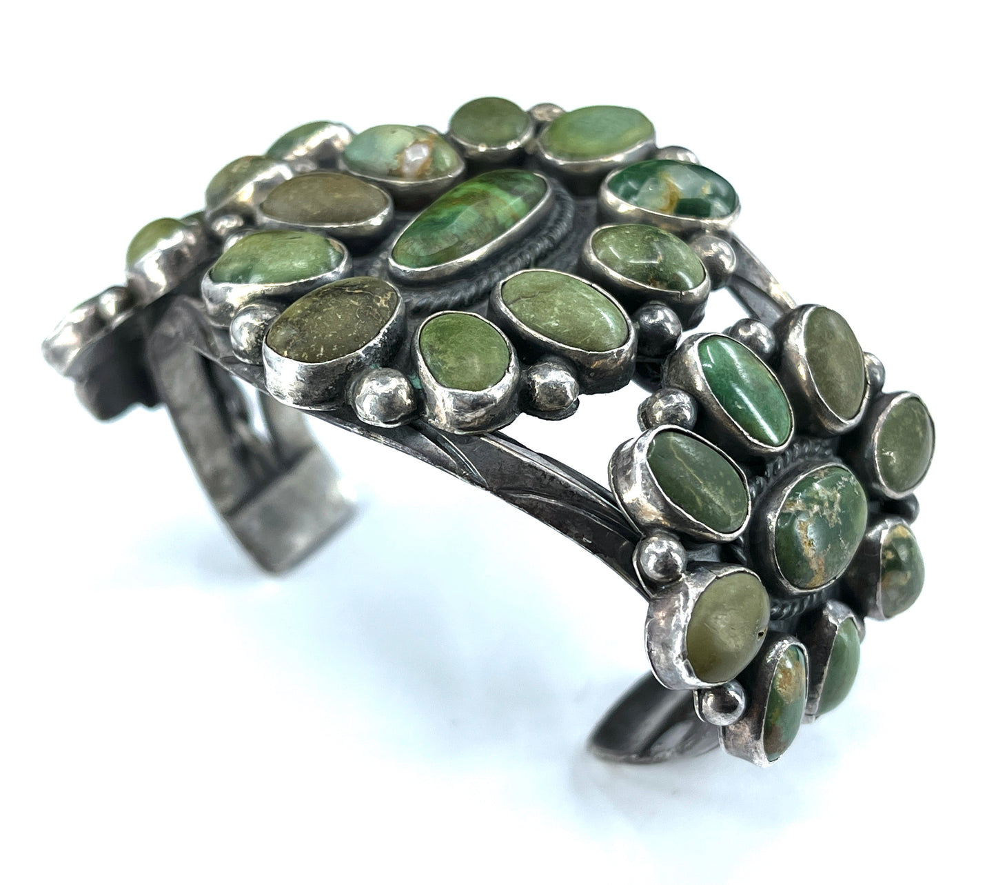 Vintage Navajo Green Turquoise Cuff Bracelet