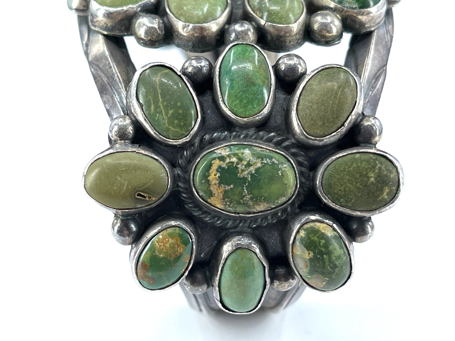 Vintage Navajo Green Turquoise Cuff Bracelet