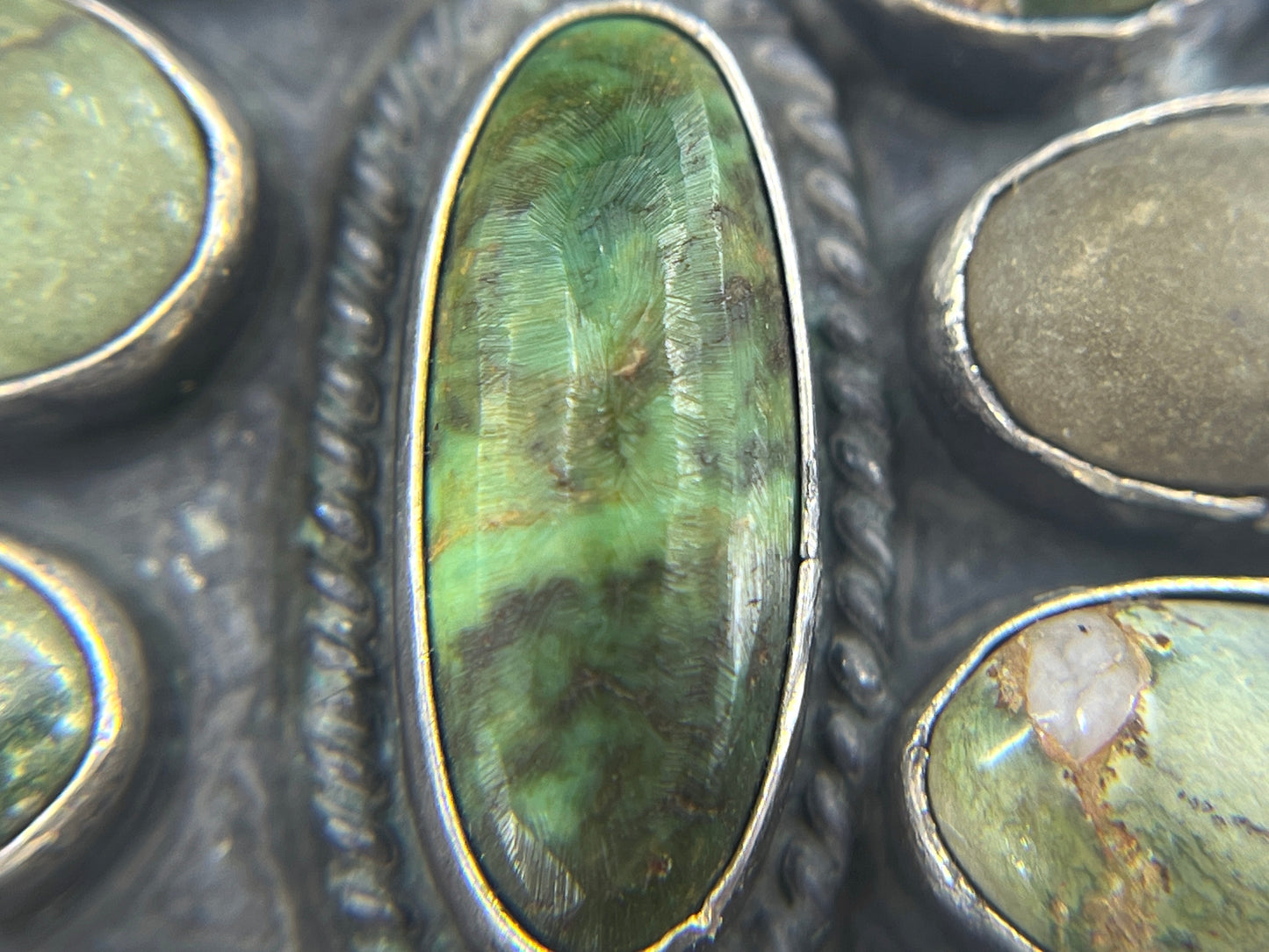 Vintage Navajo Green Turquoise Cuff Bracelet