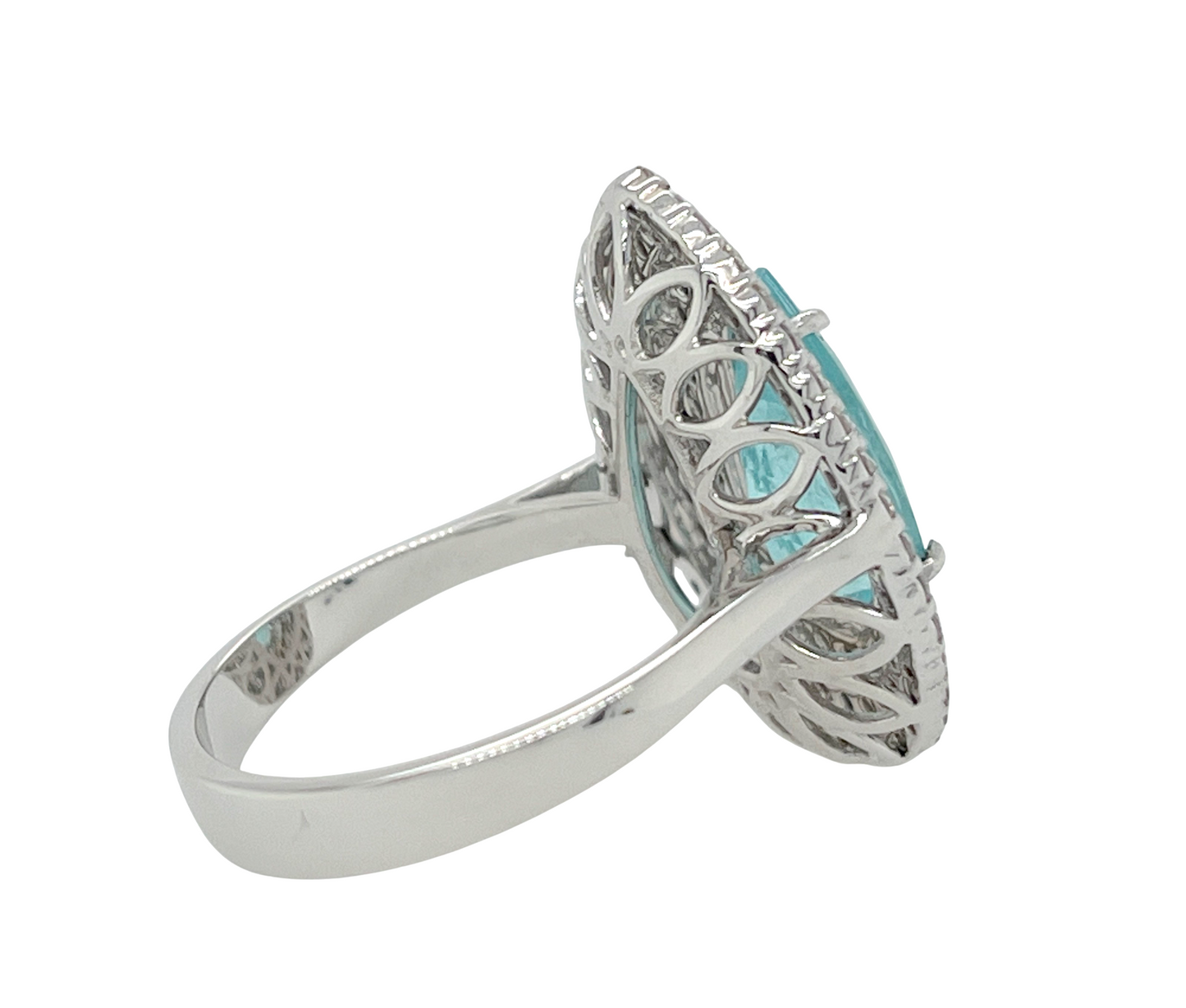 GIA 2.50 ct. Paraiba Tourmaline & Diamond Ring in 18K White Gold