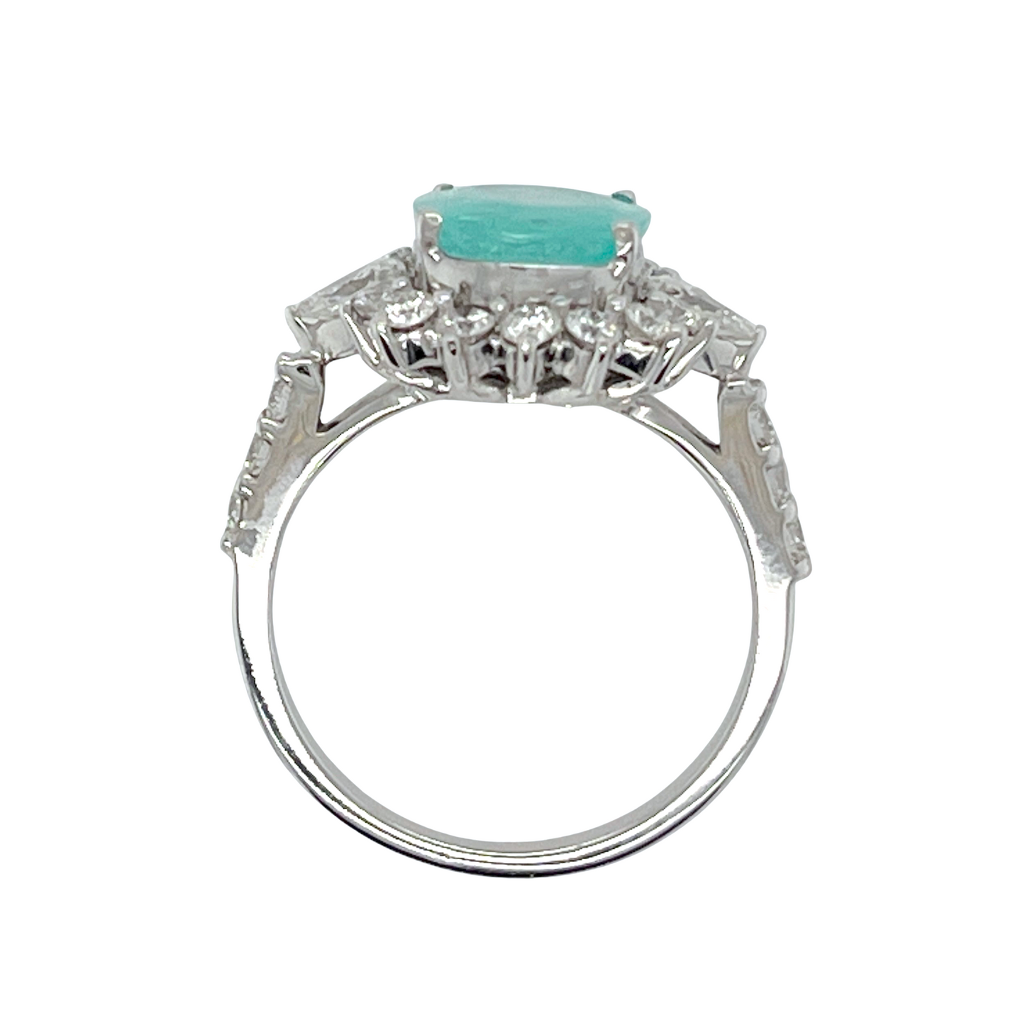 2.67 ct. Paraiba Tourmaline & Diamond Ring in 18K White Gold