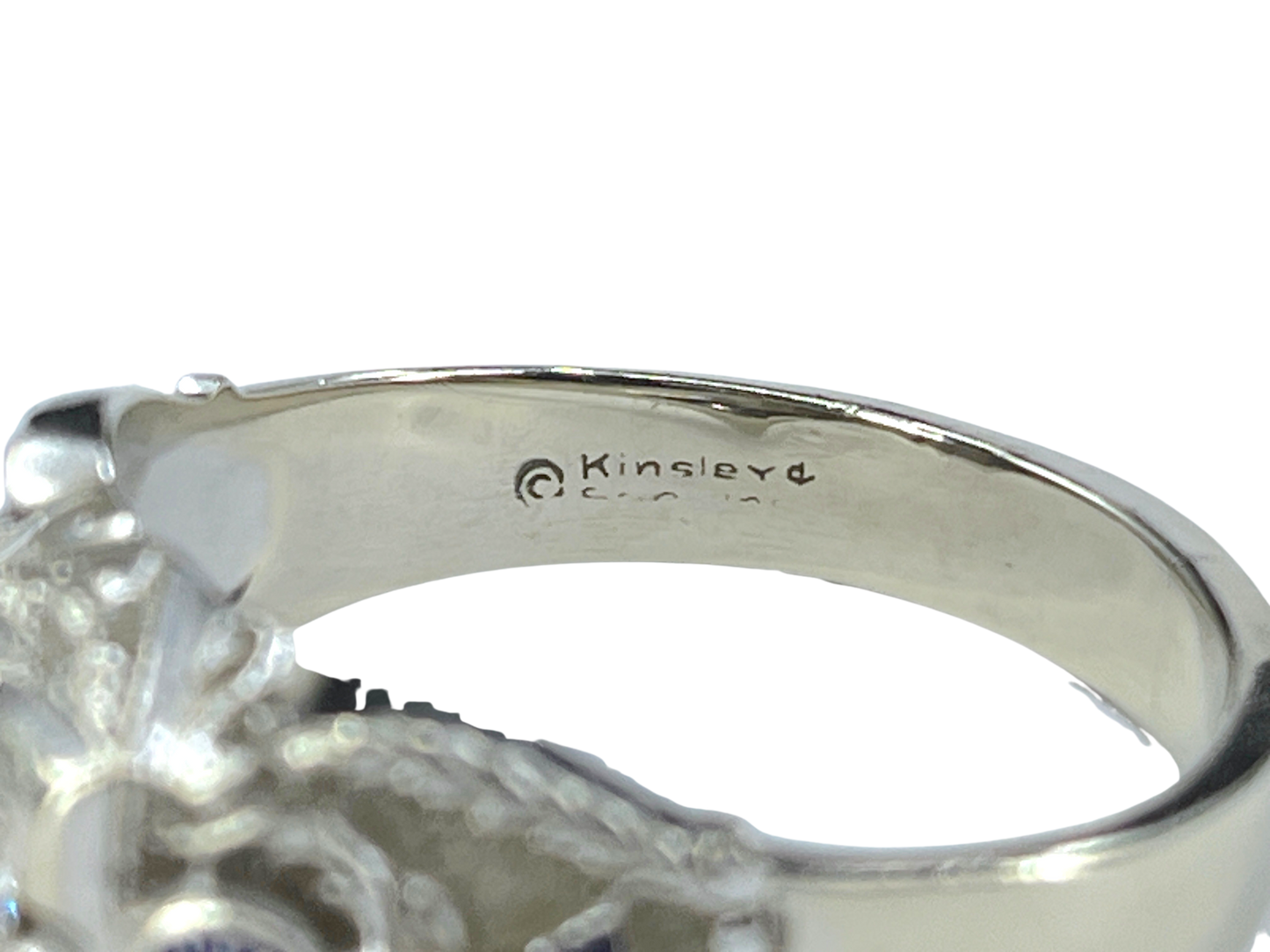 Gent's Vintage Diamond and Enamel Elks Lodge Ring in 14K White Gold