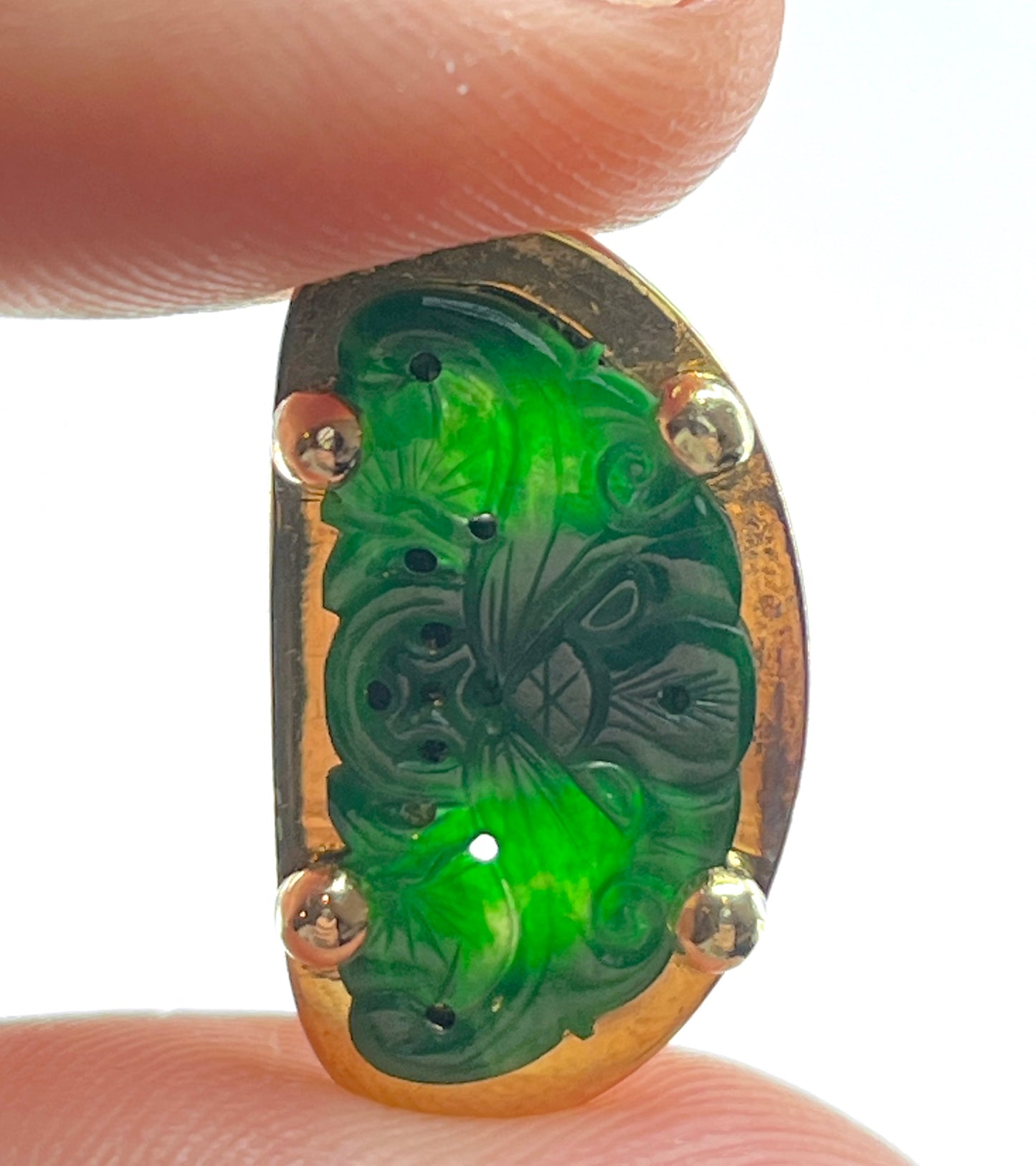 GIA Type A Jade Cufflinks in 14K Gold