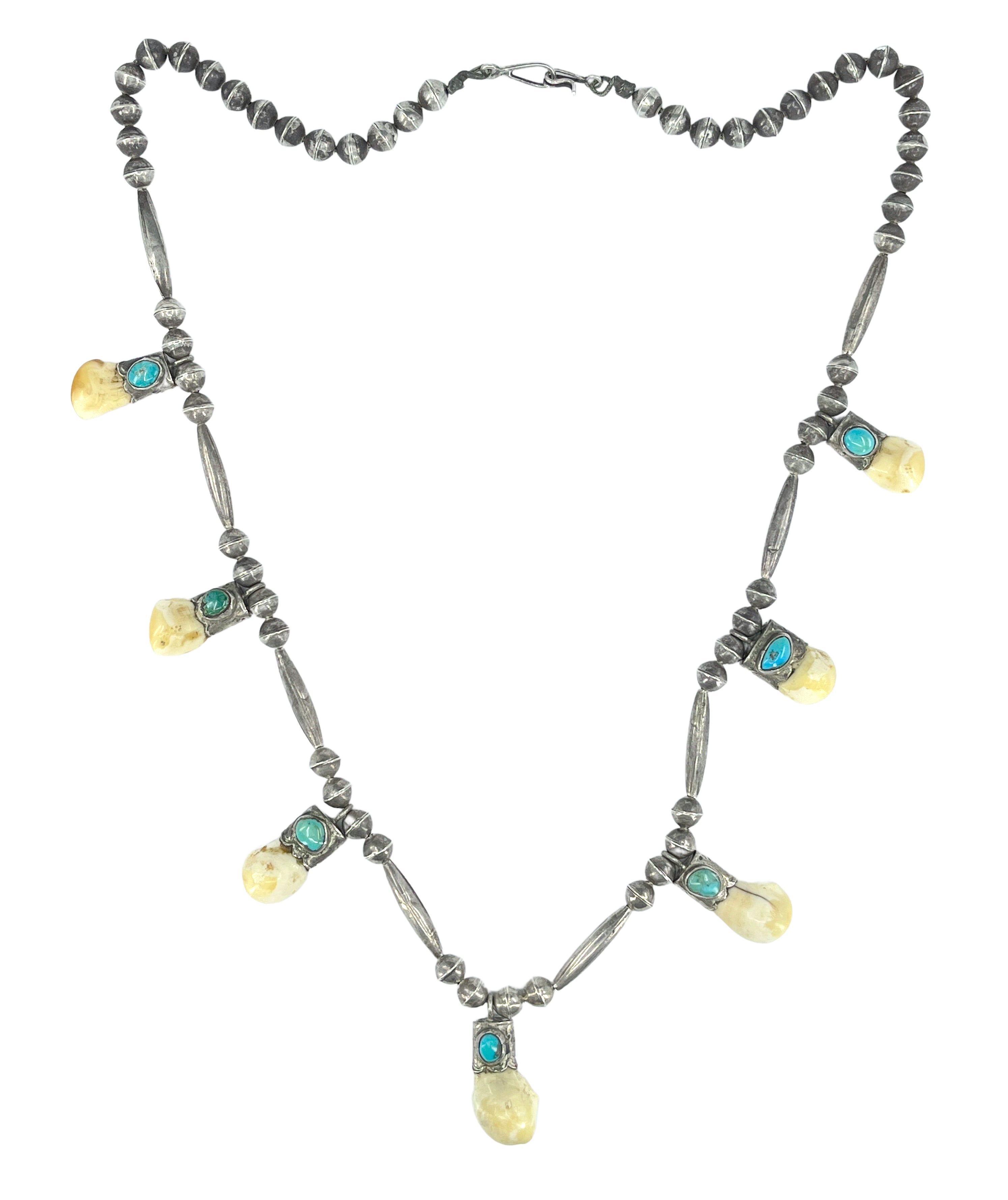 Native American Black Onyx Squash Blossom Necklace and Earrings Set | Kee Cook