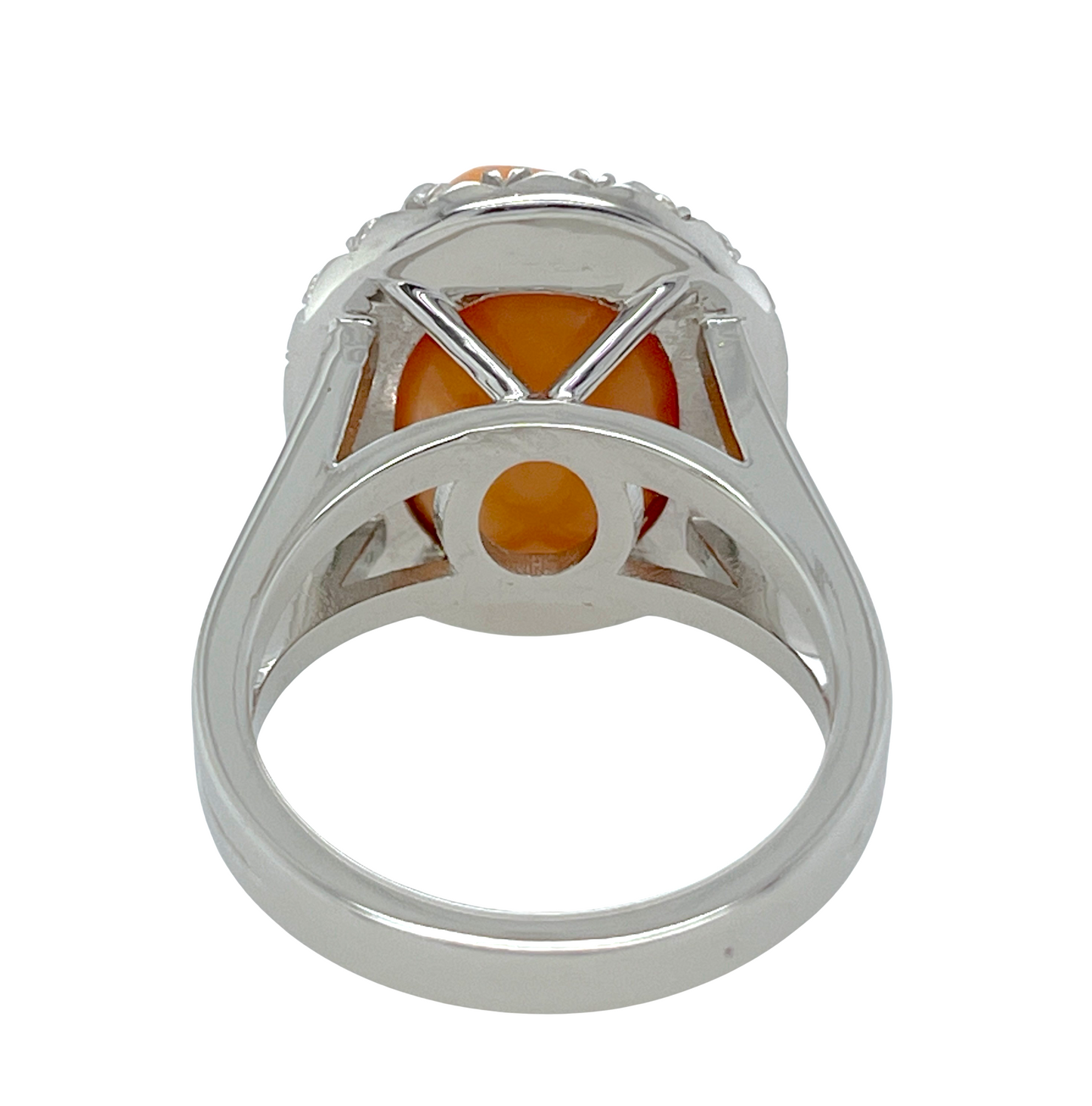 GIA 11.45 ct. Natural Melo Melo Pearl & Diamond Ring in Platinum