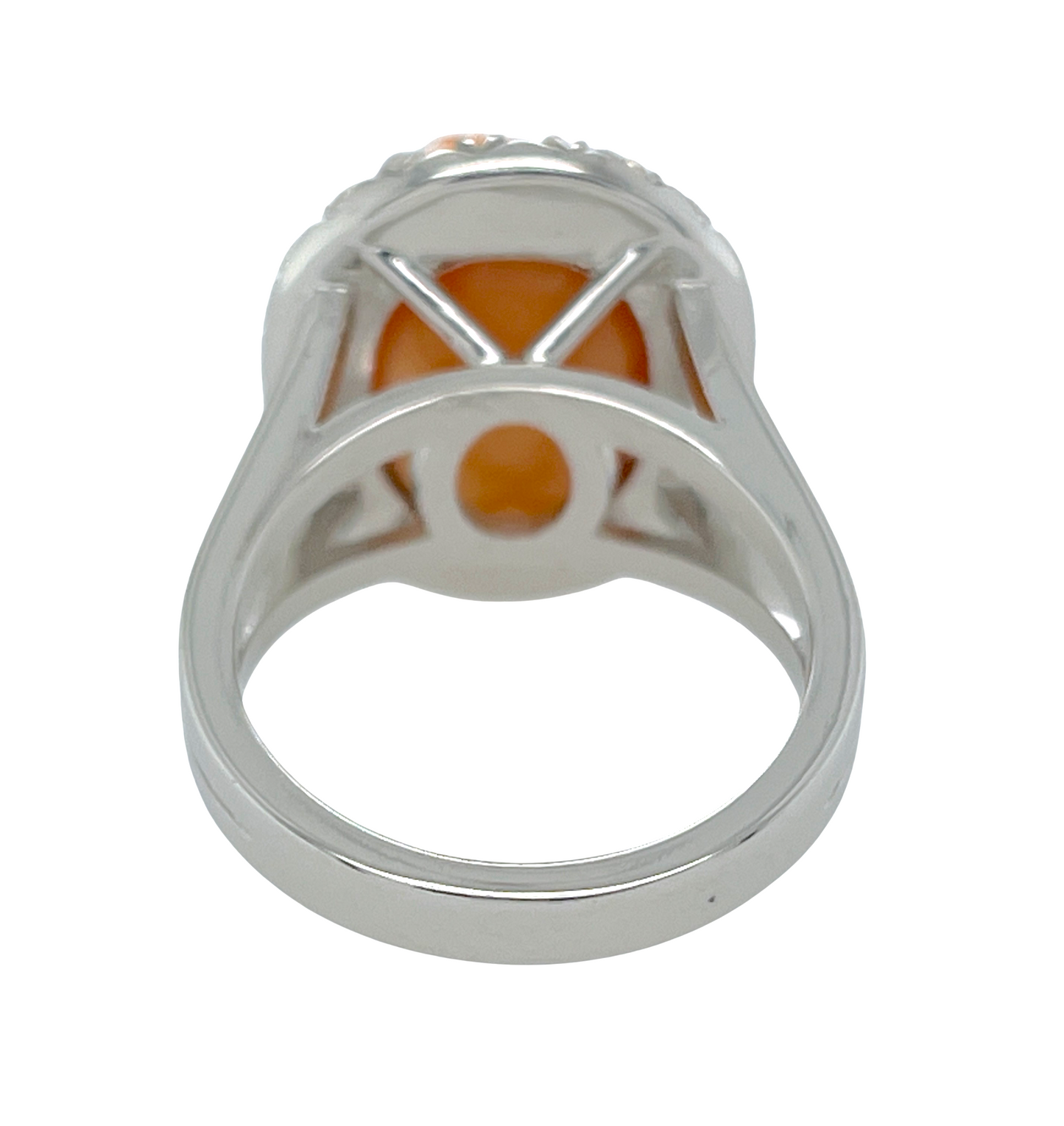 GIA 11.45 ct. Natural Melo Melo Pearl & Diamond Ring in Platinum
