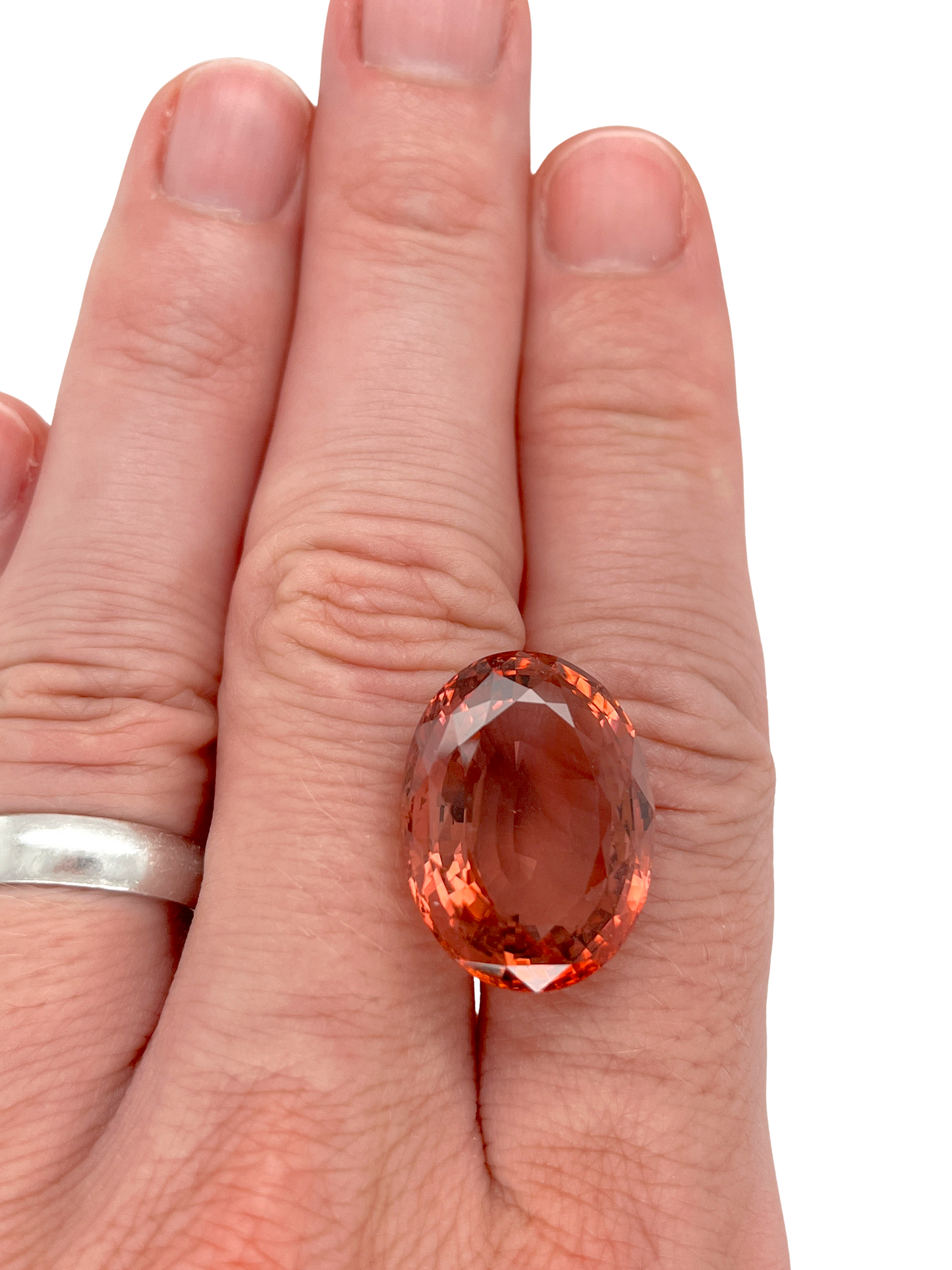GIA 25.97 ct. Orangy Pink Tourmaline