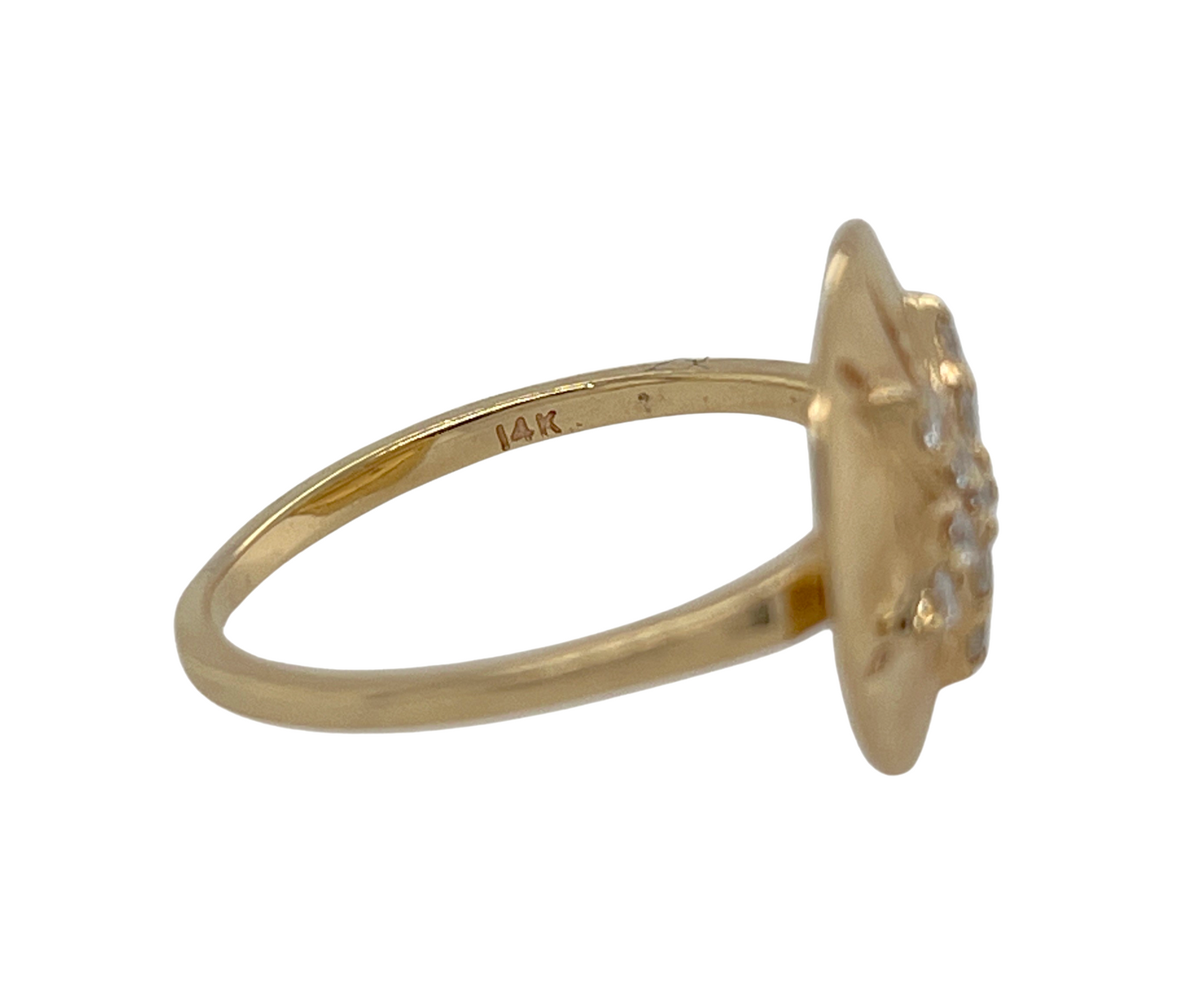 Diamond Sand Dollar Ring in 14K Gold