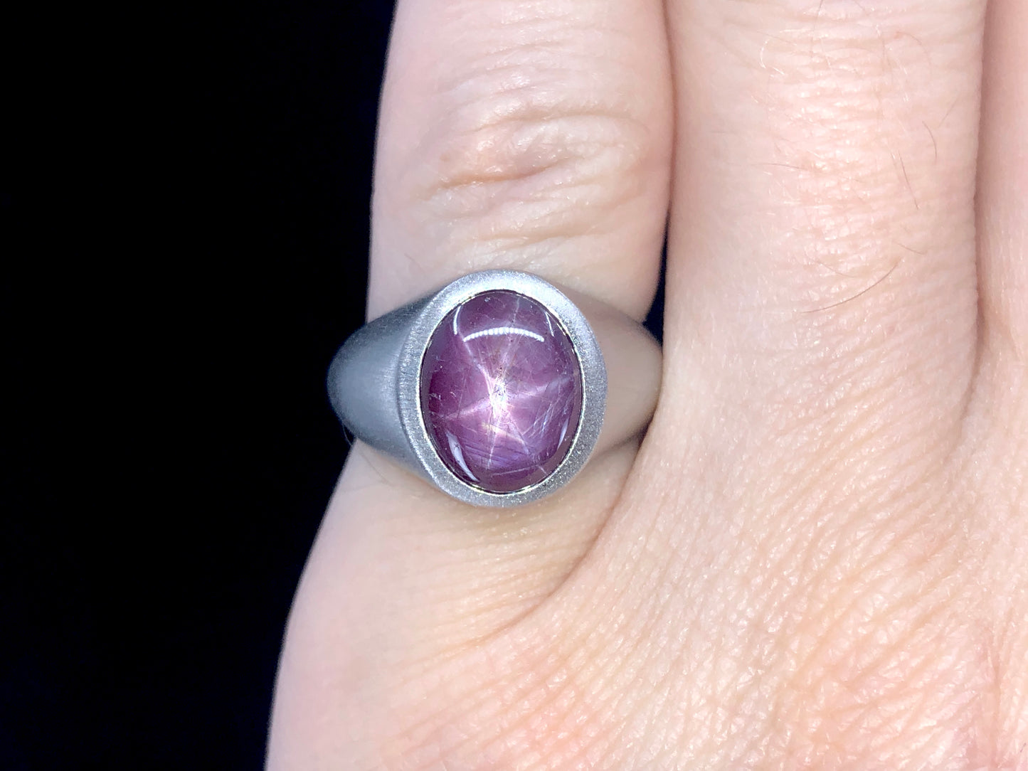 GIA 6.33 ct. No-Heat Star Sapphire Ring in Platinum