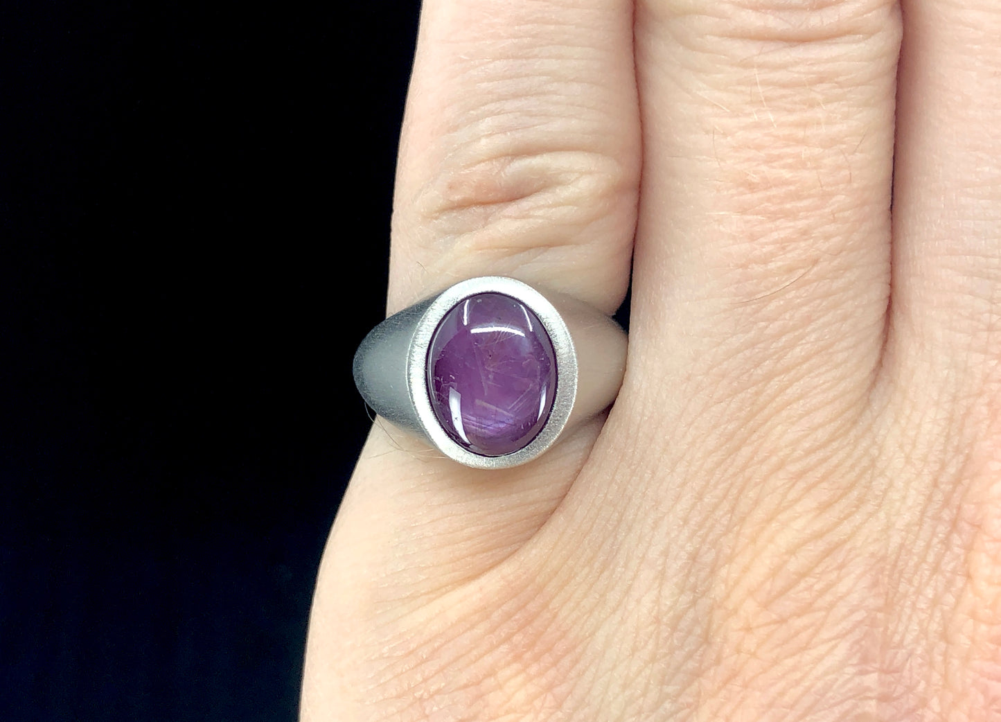 GIA 6.33 ct. No-Heat Star Sapphire Ring in Platinum