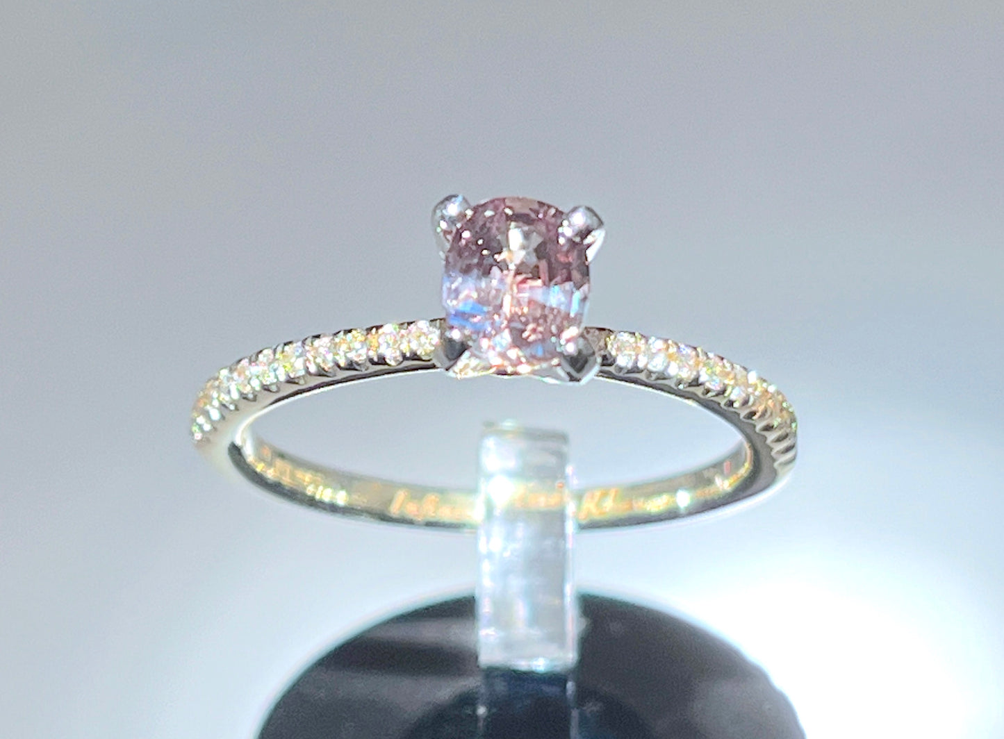 GIA 0.56 ct. Alexandrite & Diamond Engagement Ring in 14K Gold & Platinum