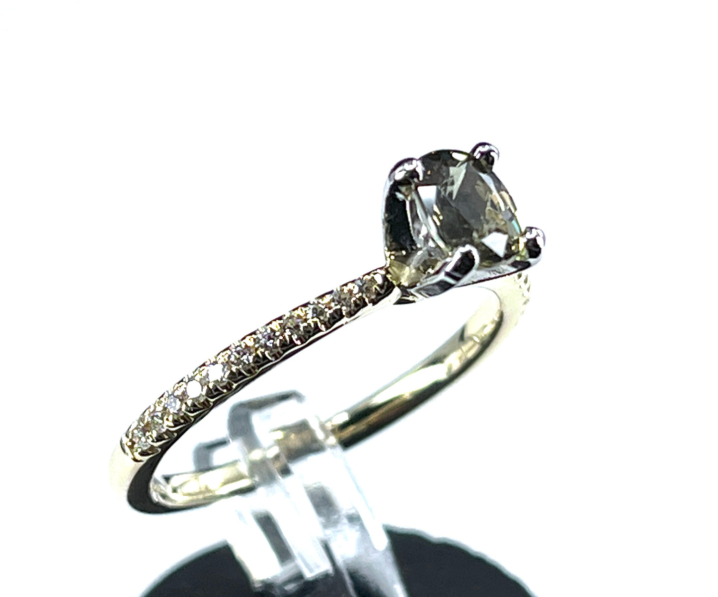GIA 0.56 ct. Alexandrite & Diamond Engagement Ring in 14K Gold & Platinum