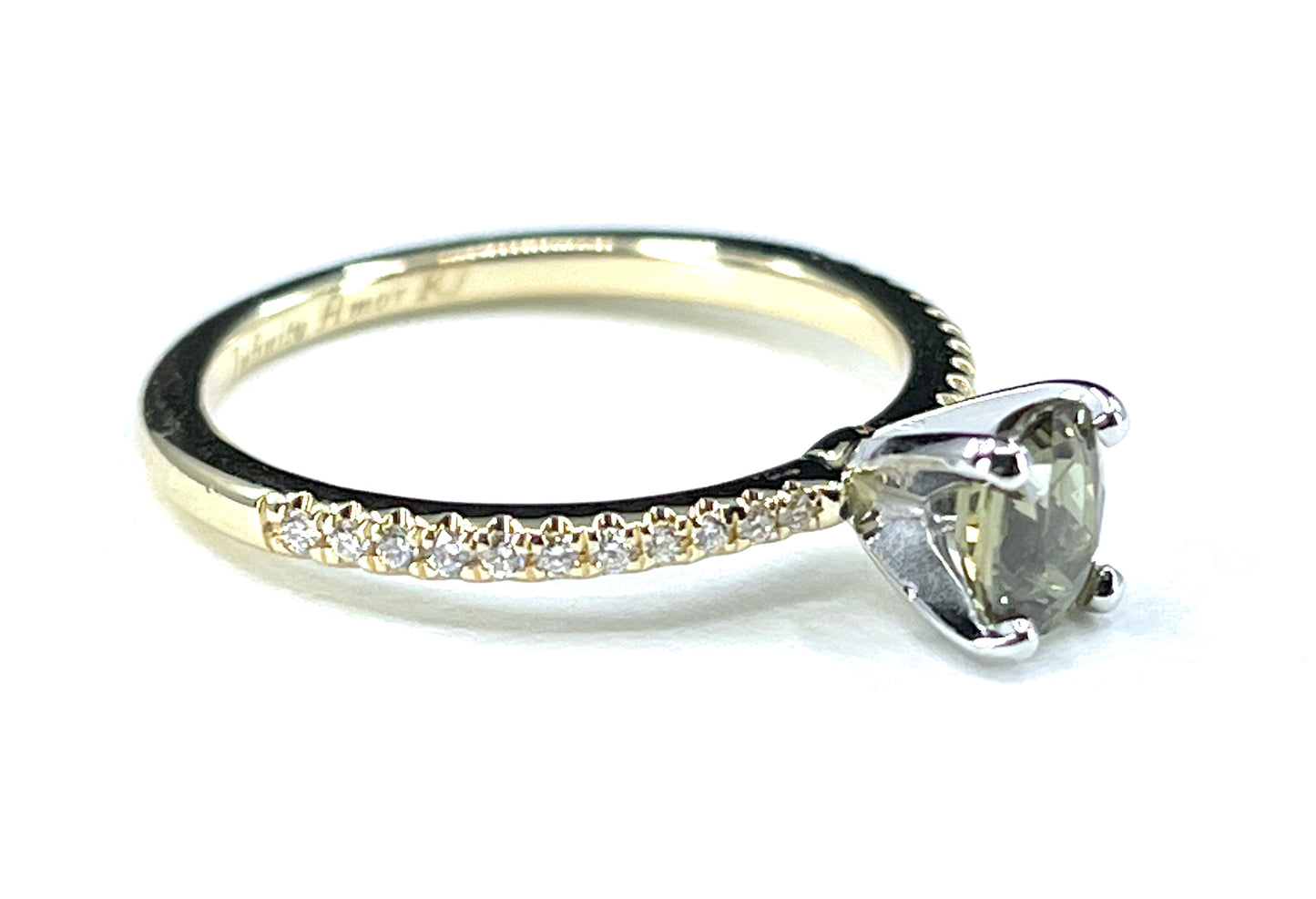 GIA 0.56 ct. Alexandrite & Diamond Engagement Ring in 14K Gold & Platinum