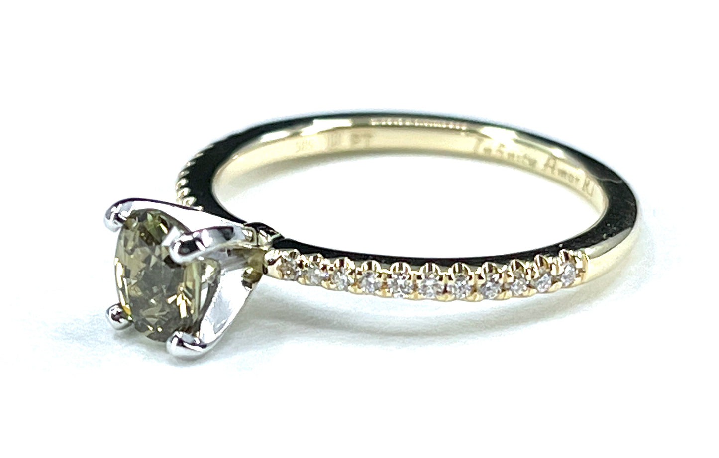 GIA 0.56 ct. Alexandrite & Diamond Engagement Ring in 14K Gold & Platinum