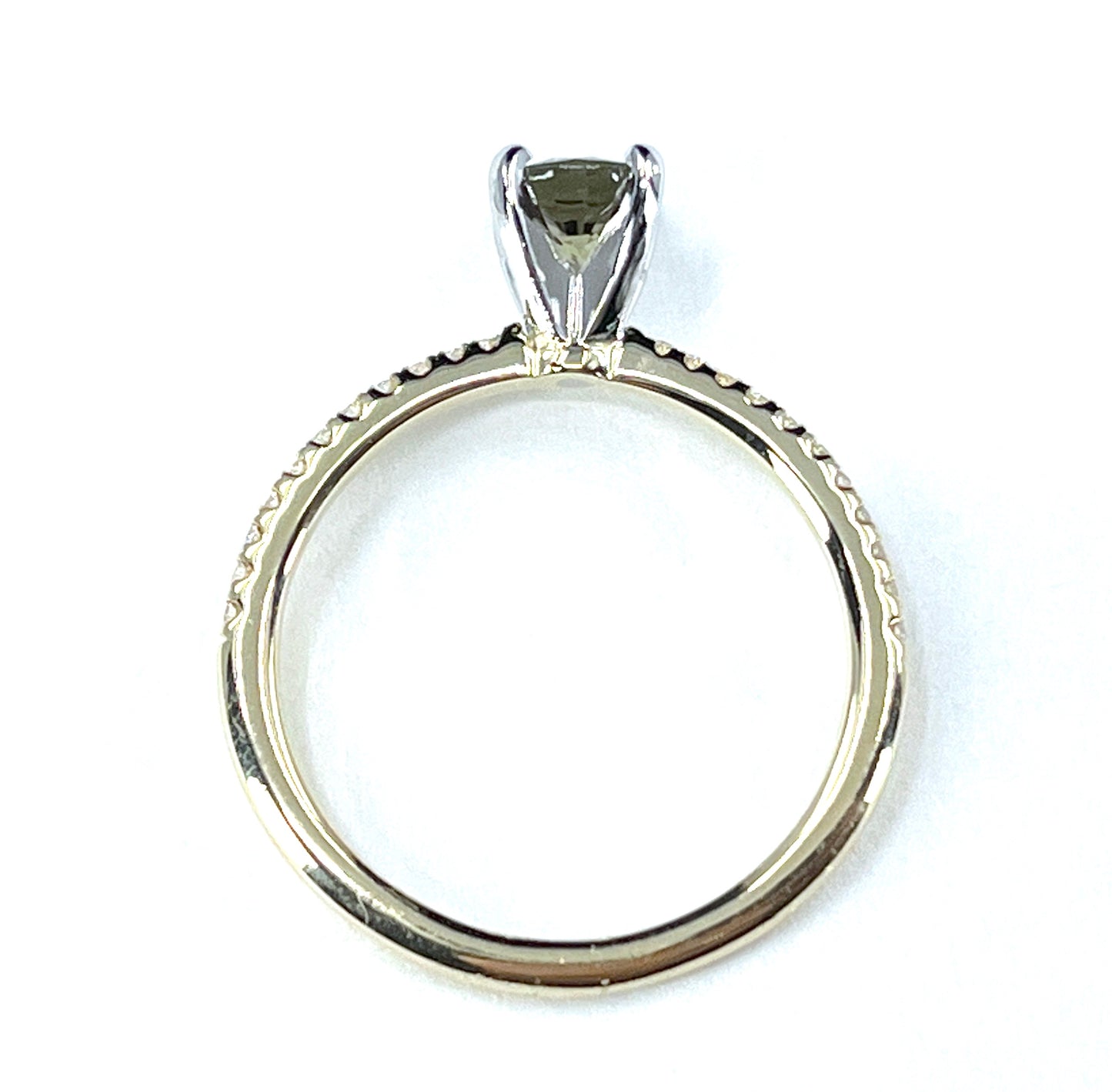 GIA 0.56 ct. Alexandrite & Diamond Engagement Ring in 14K Gold & Platinum