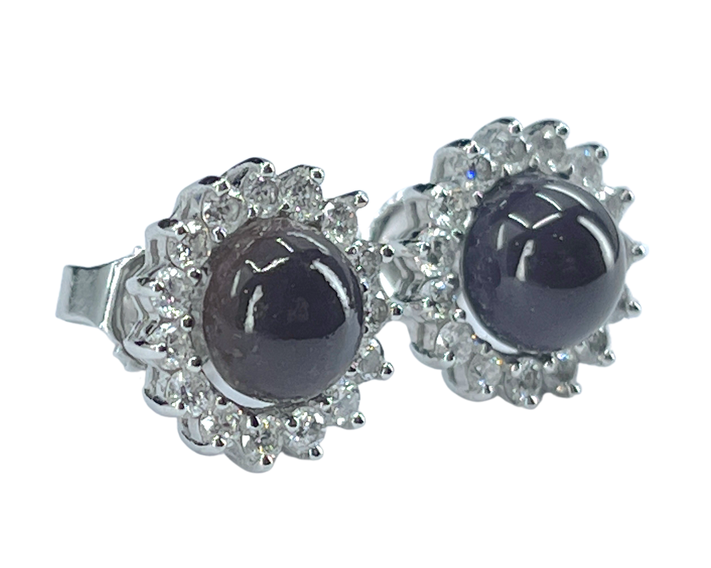 GIA 2.99 ctw. Natural Quahog Pearl & Diamond Earrings in Platinum