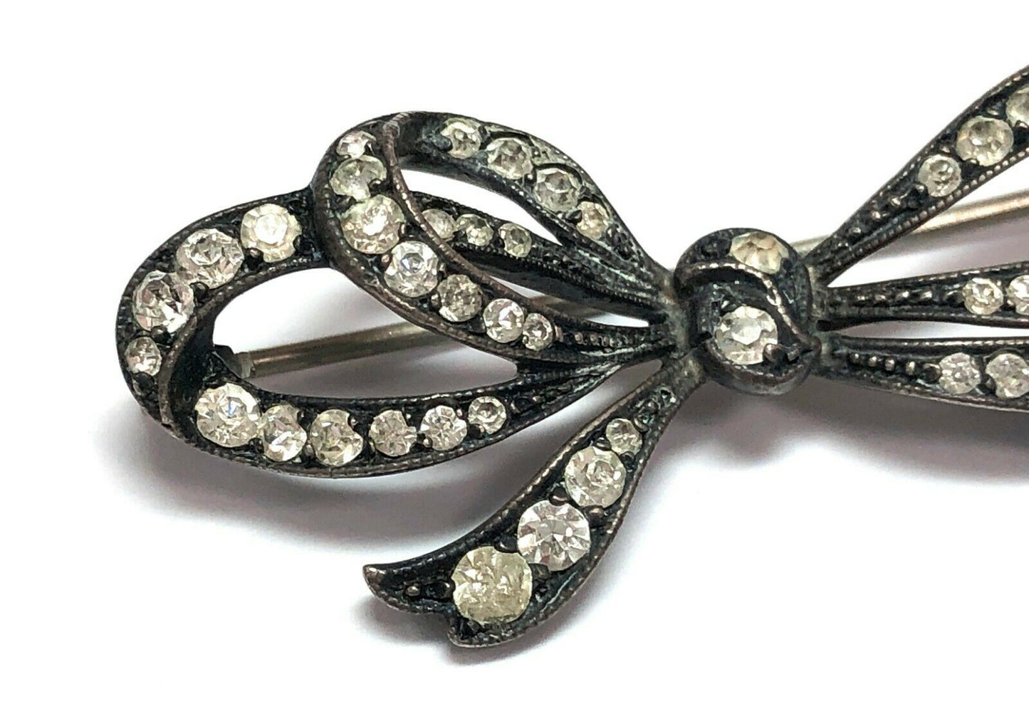 Victorian Era Knoll & Pregizer Old Mine Cut Paste Brooch in Sterling Silver