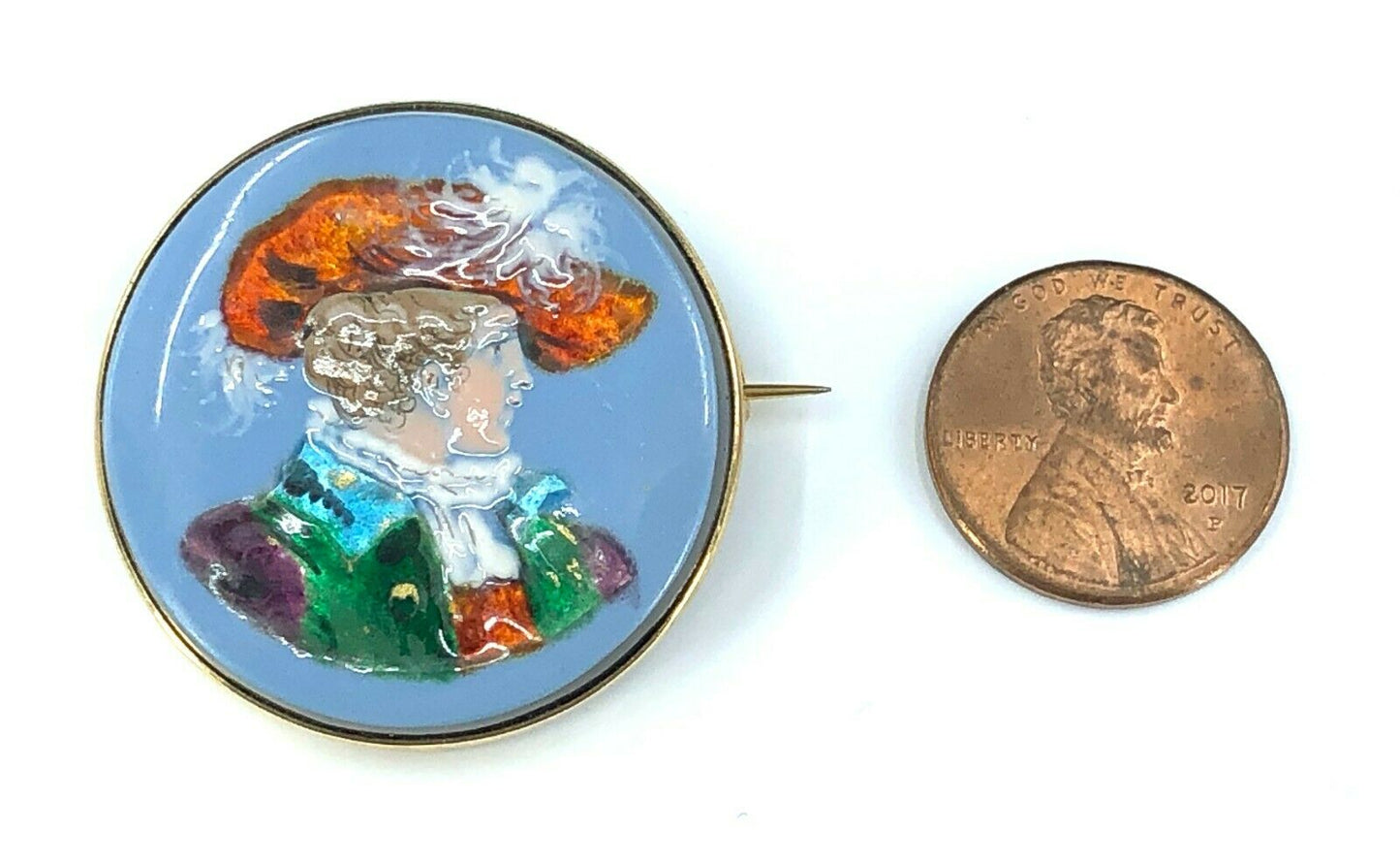 Victorian Era Portrait Brooch in 14K Gold