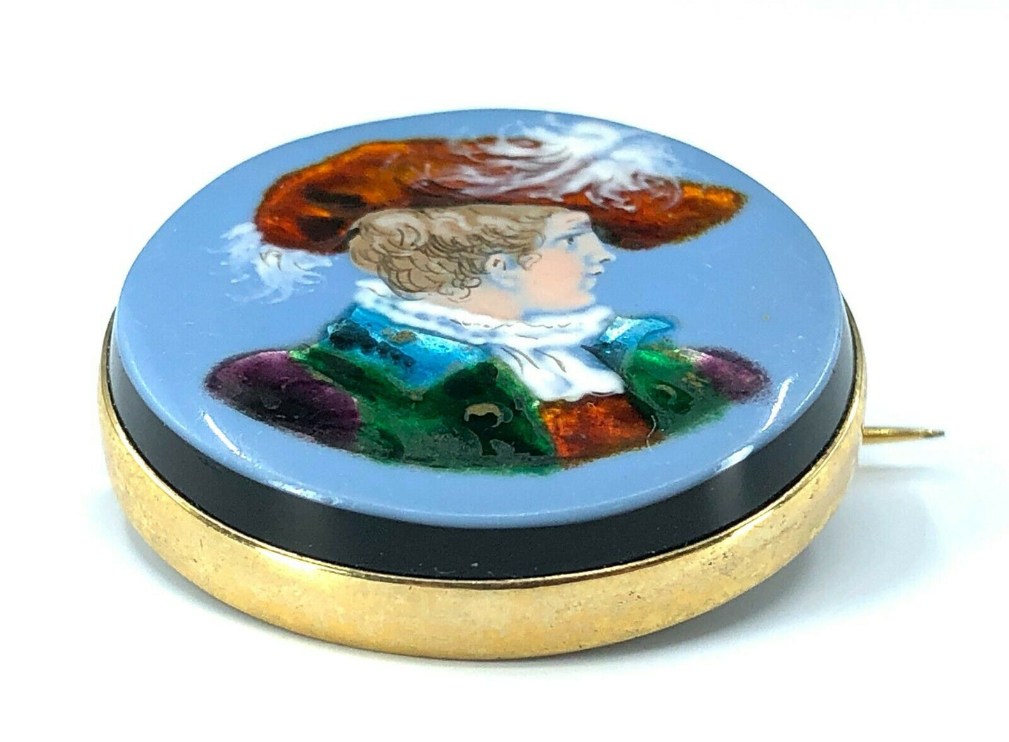 Victorian Era Portrait Brooch in 14K Gold