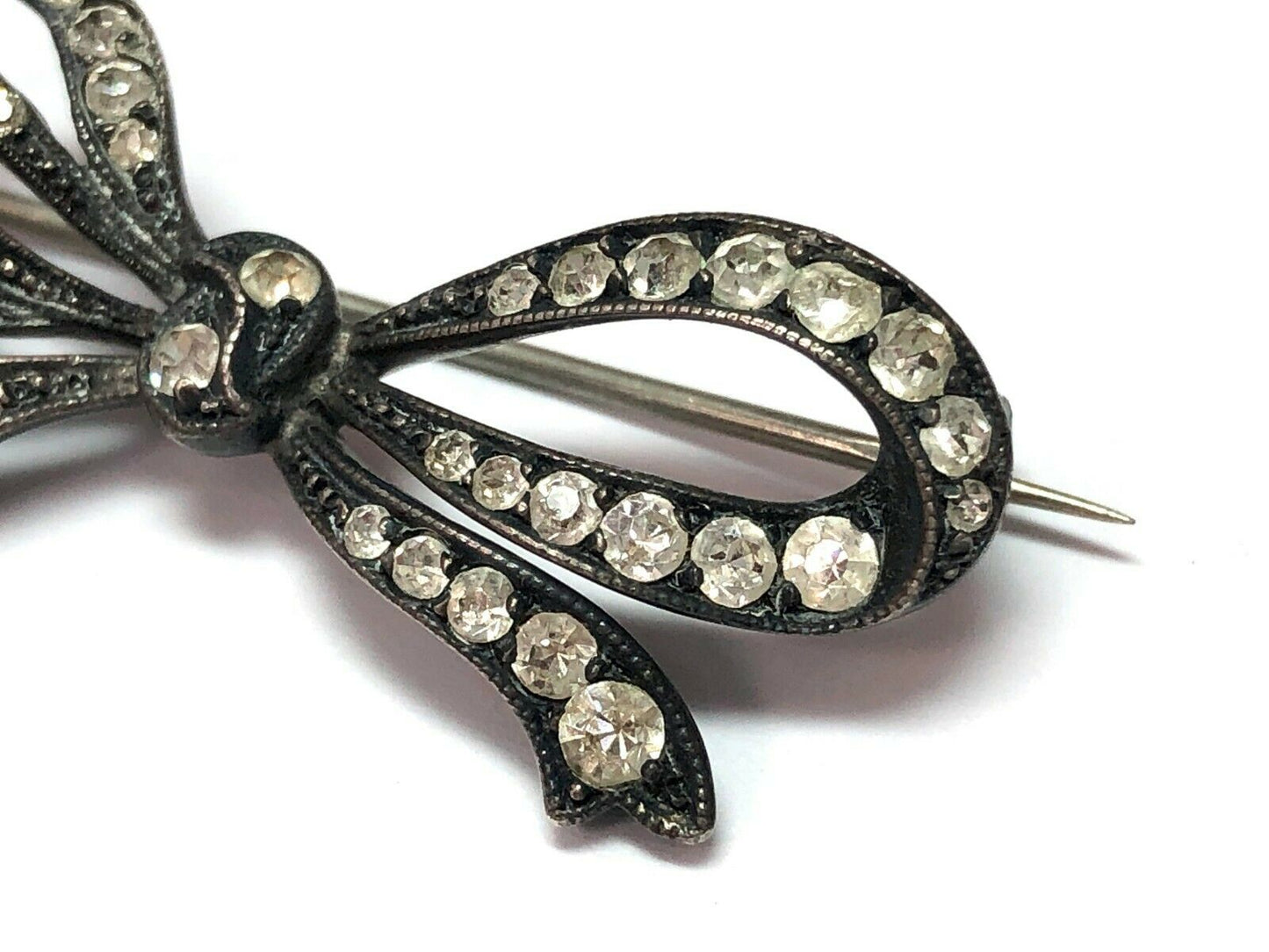 Victorian Era Knoll & Pregizer Old Mine Cut Paste Brooch in Sterling Silver