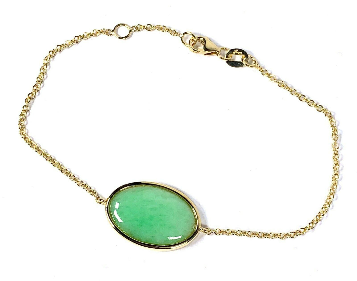 5.04 ct. Type A Jade Bracelet in 18K Yellow Gold