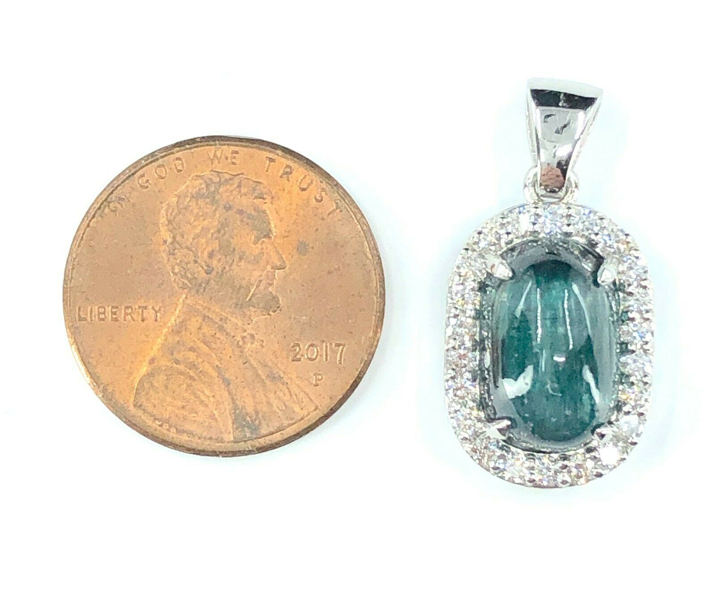 GIA 6.16 ct. Cat's Eye Tourmaline & Diamond Pendant in Platinum