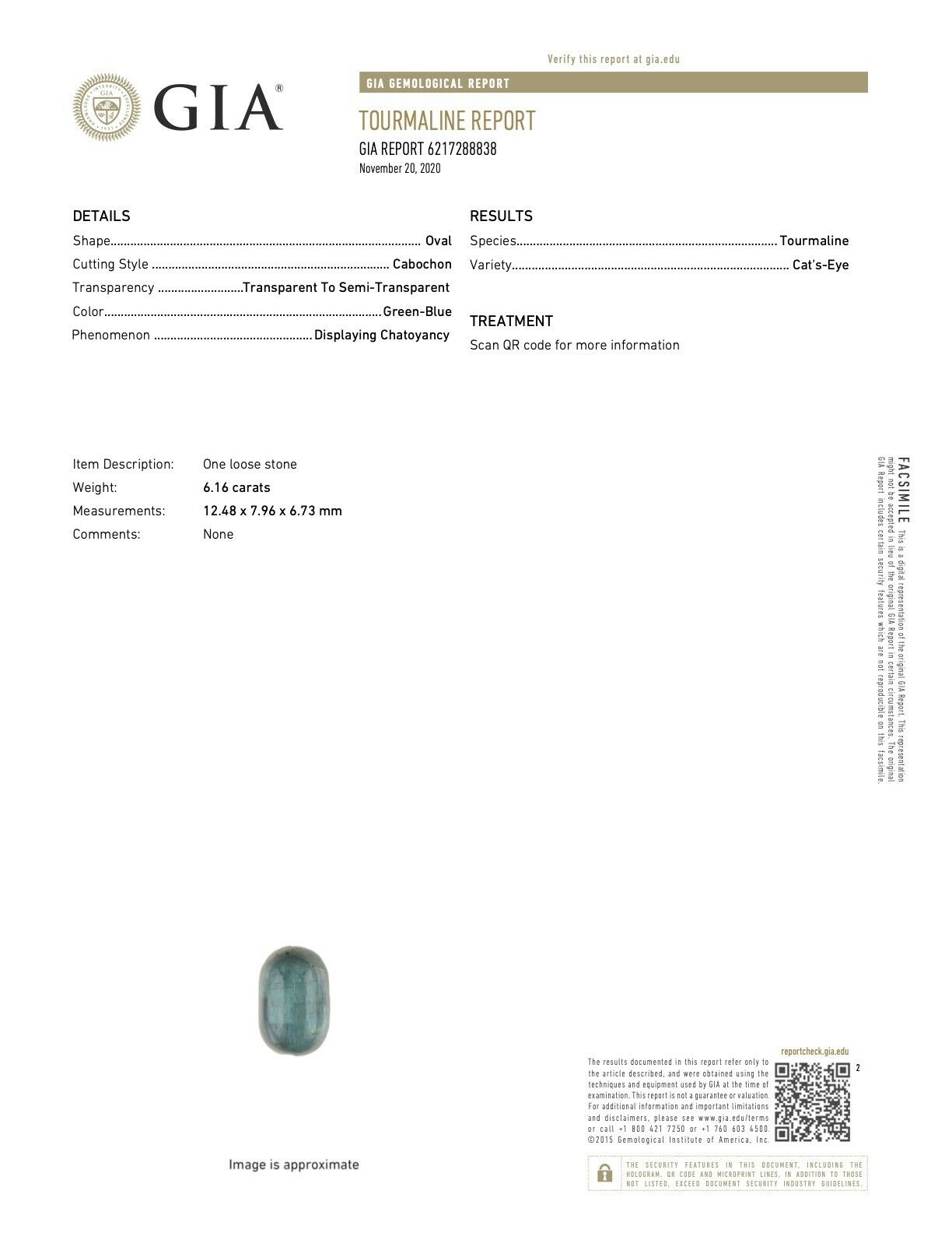 GIA 6.16 ct. Cat's Eye Tourmaline & Diamond Pendant in Platinum