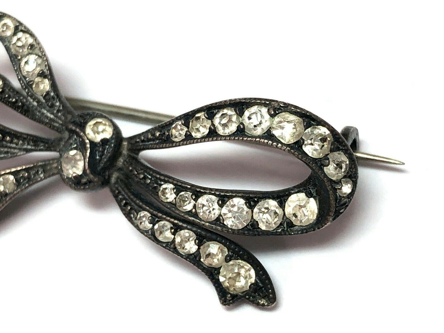 Victorian Era Knoll & Pregizer Old Mine Cut Paste Brooch in Sterling Silver