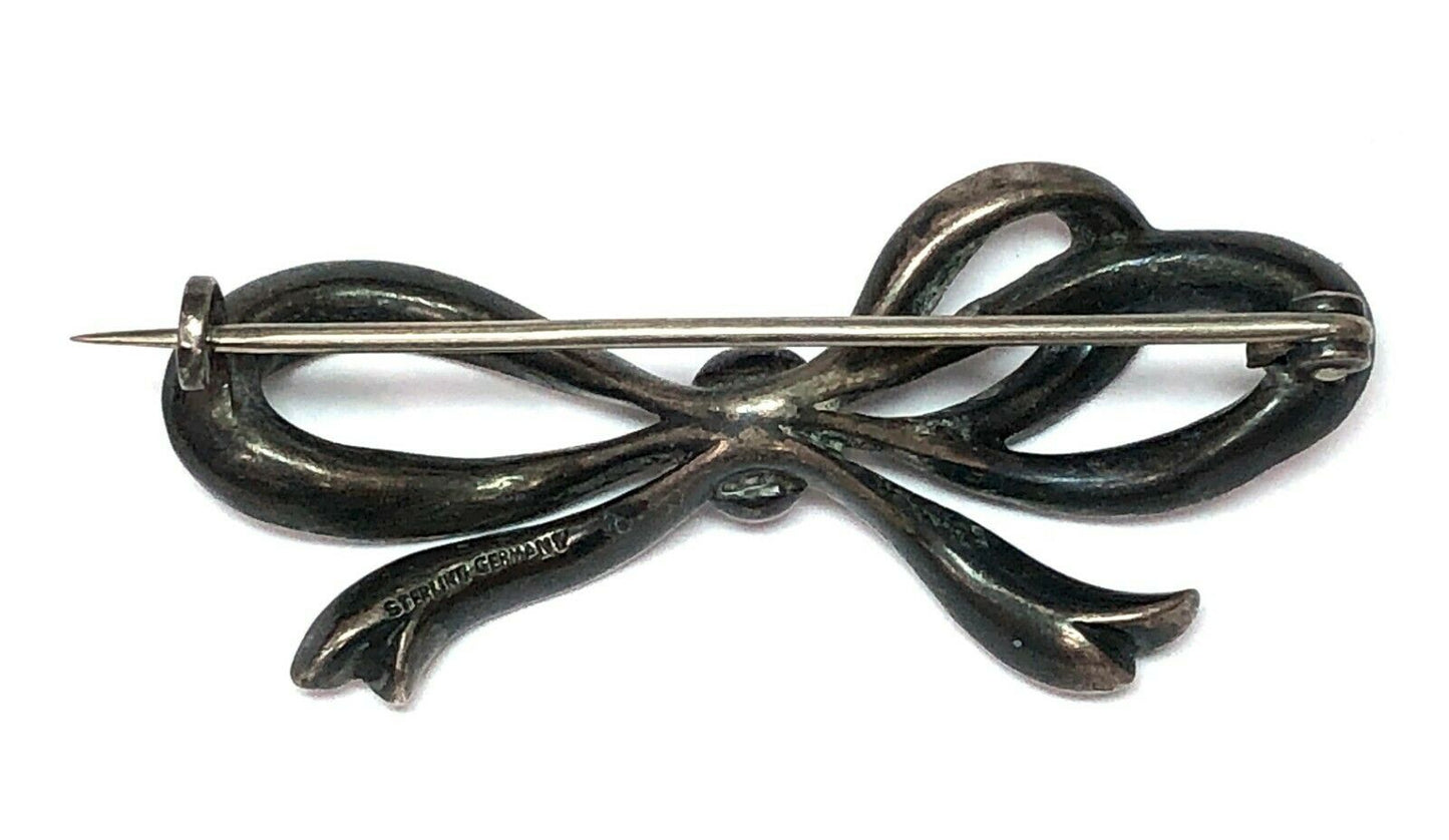 Victorian Era Knoll & Pregizer Old Mine Cut Paste Brooch in Sterling Silver