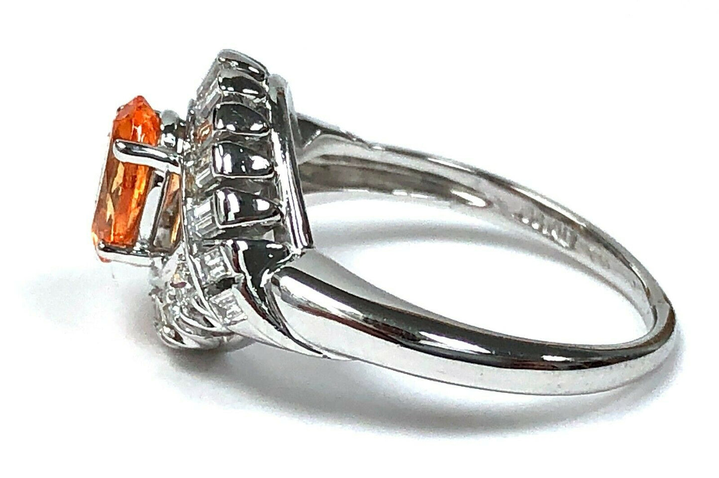 Spessartine & Diamond Ring in Platinum