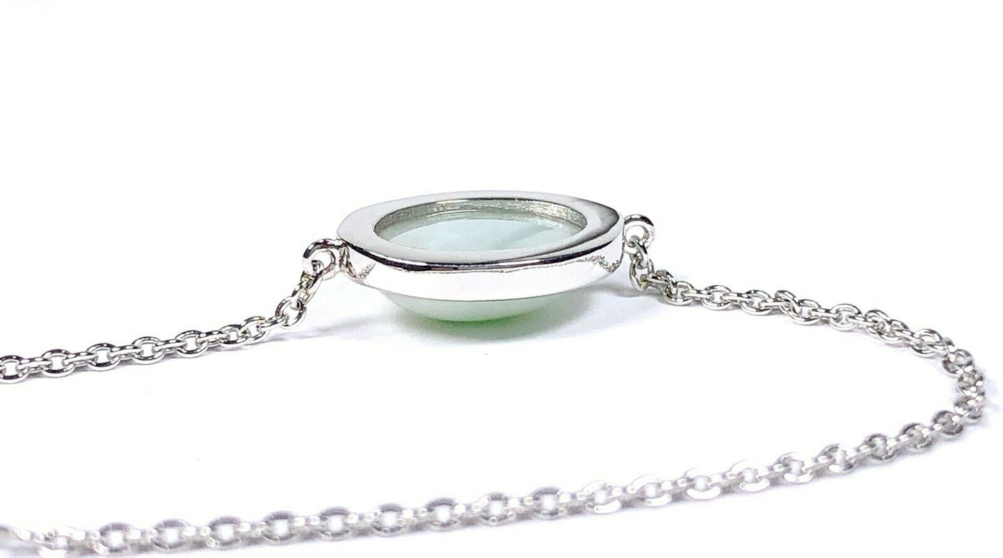 4.60 ct. Type A Mottled Jade Bracelet in 18K White Gold