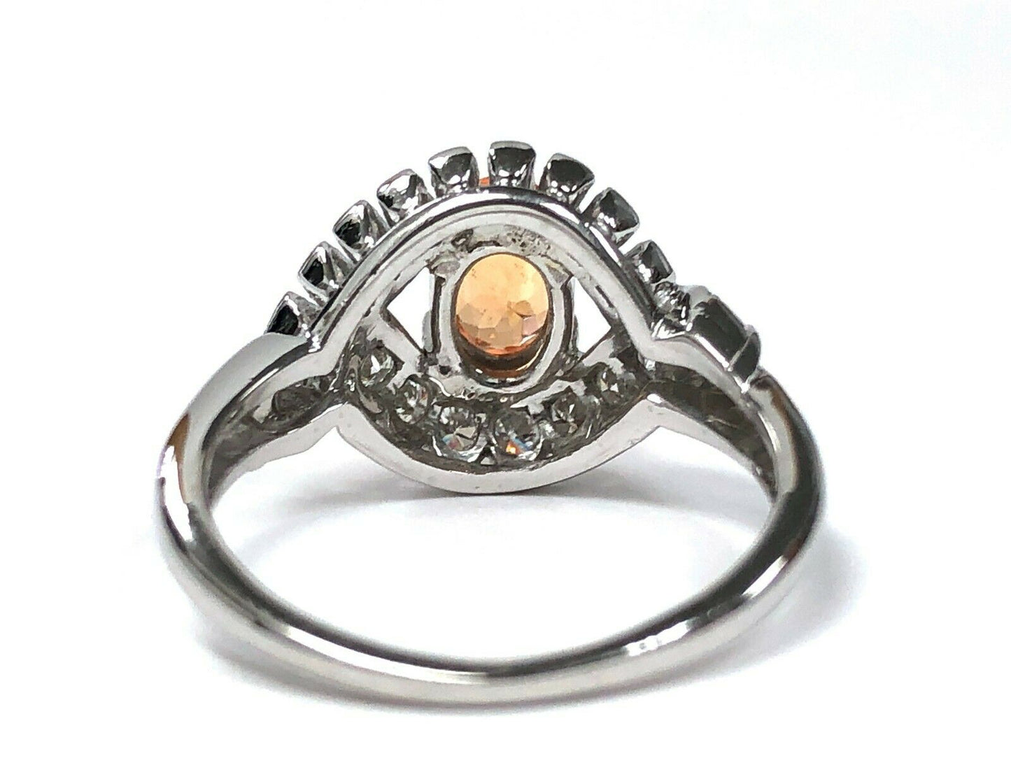Spessartine & Diamond Ring in Platinum
