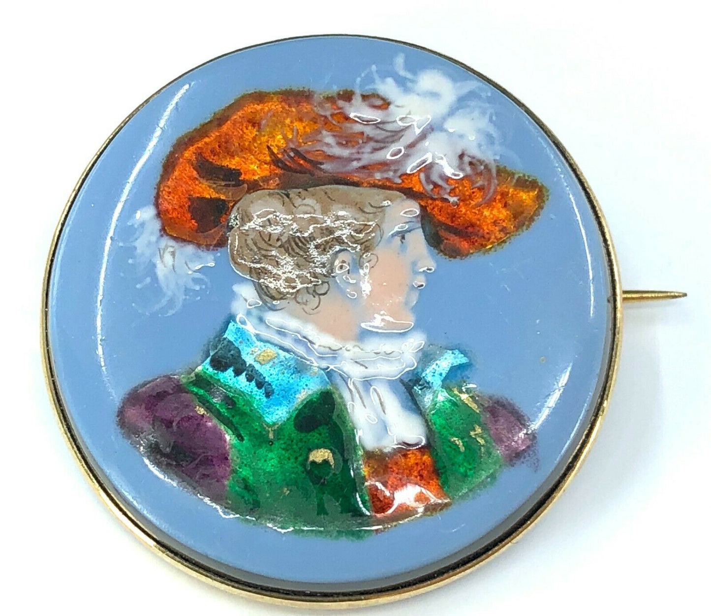 Victorian Era Portrait Brooch in 14K Gold