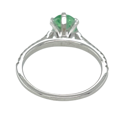 IGI 1.24 ct. Neon Green Paraiba Tourmaline & Diamond Ring in 14K White Gold