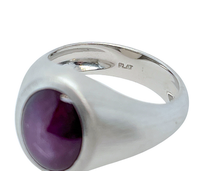 GIA 6.33 ct. No-Heat Star Sapphire Ring in Platinum