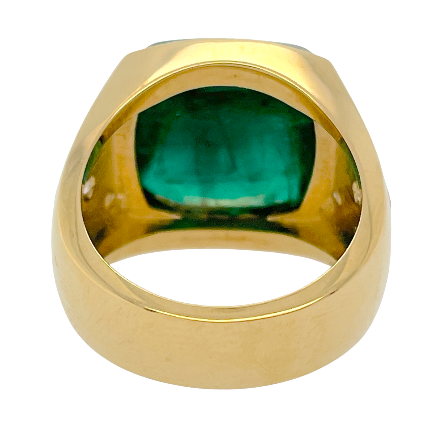 GIA 13.18 ct. Sugarloaf Emerald & Diamond Ring in 18K Gold