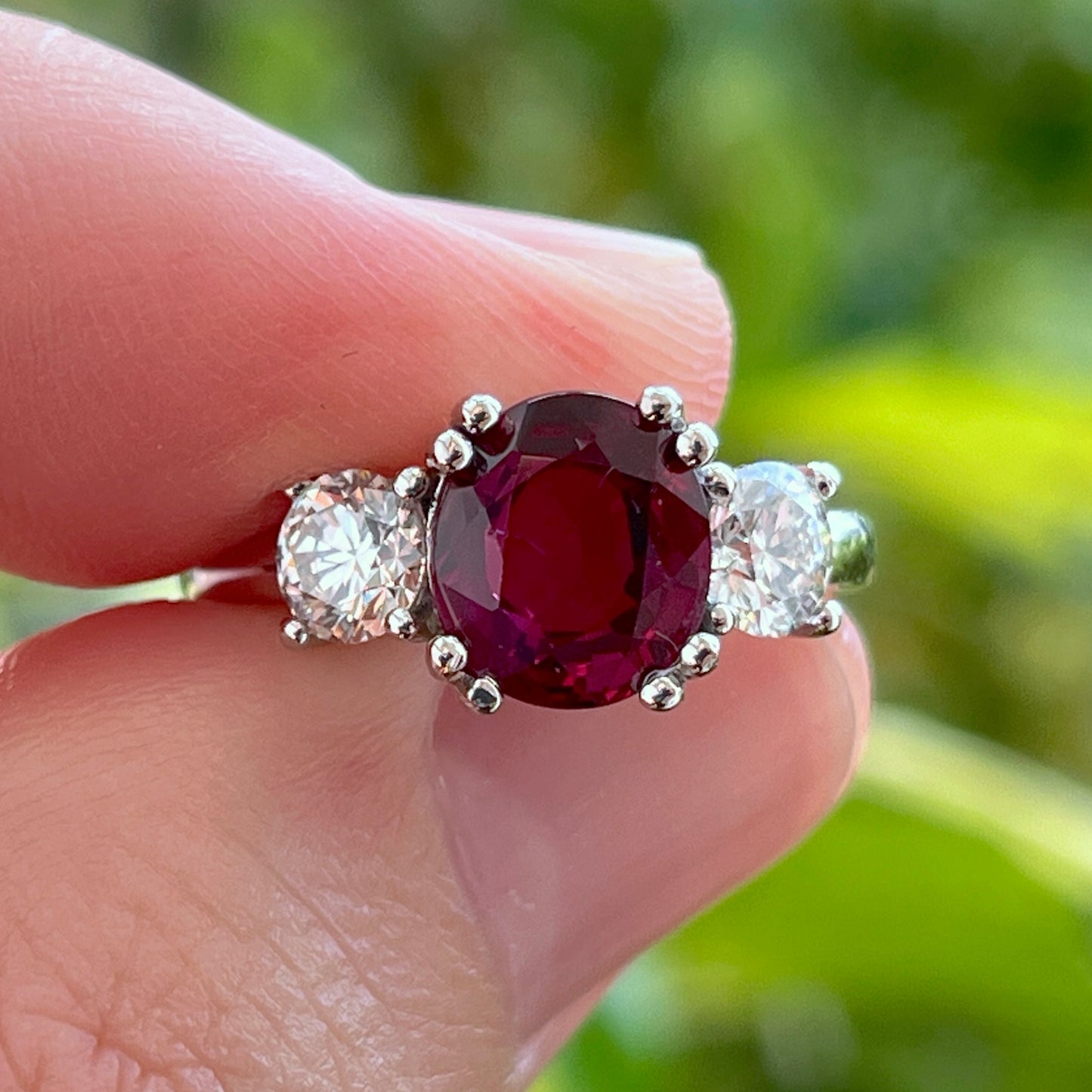 GIA 2.27 ct. No-Heat Burma Ruby & Diamond Ring in Platinum