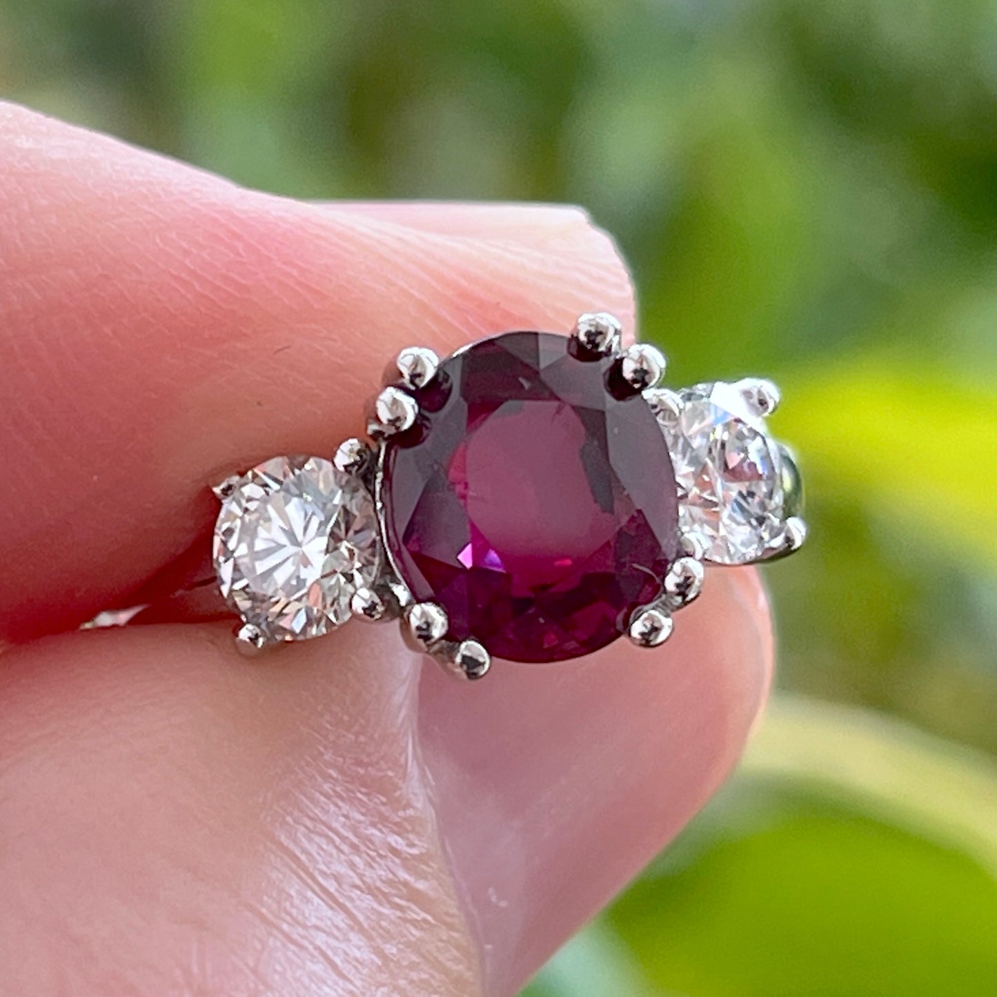 GIA 2.27 ct. No-Heat Burma Ruby & Diamond Ring in Platinum