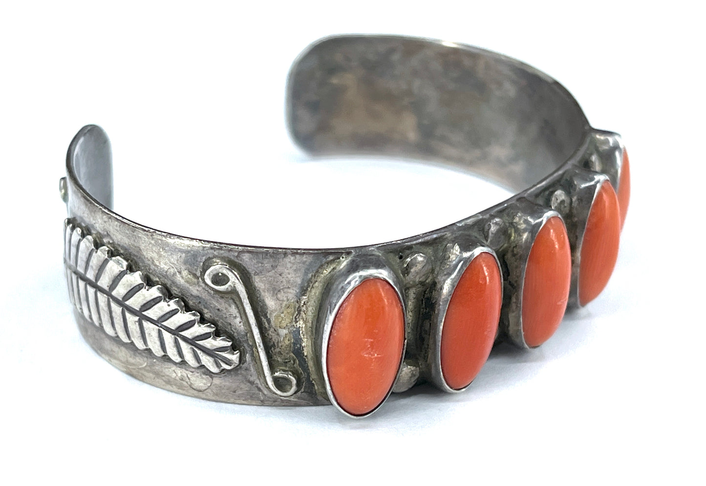 Vintage Navajo Precious Red Coral Cuff Bracelet