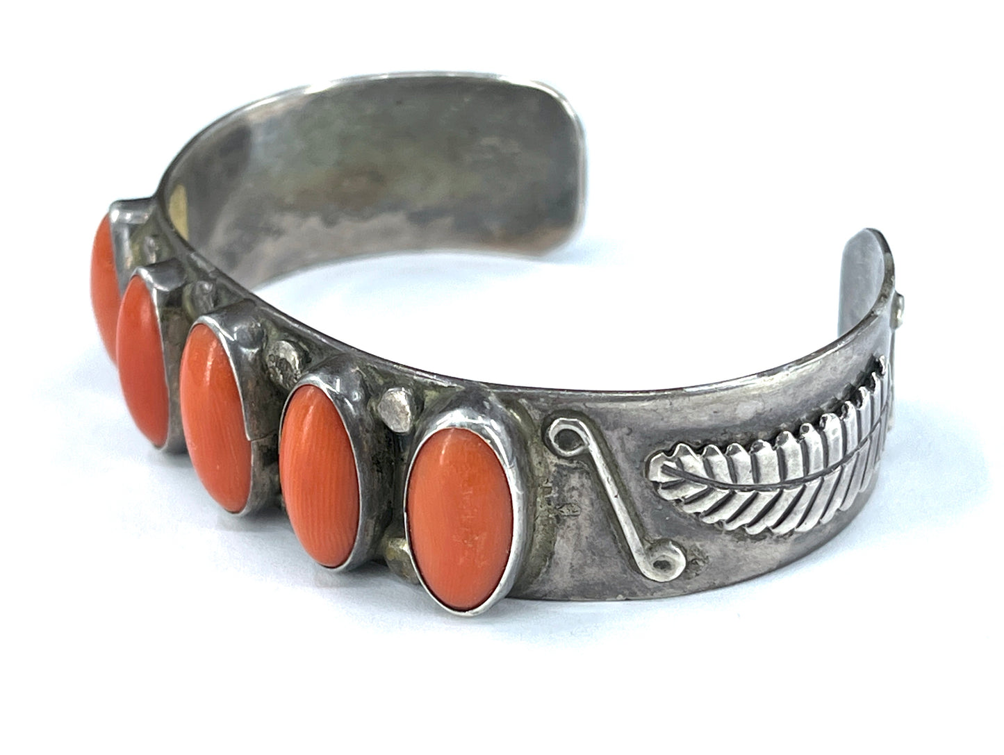 Vintage Navajo Precious Red Coral Cuff Bracelet