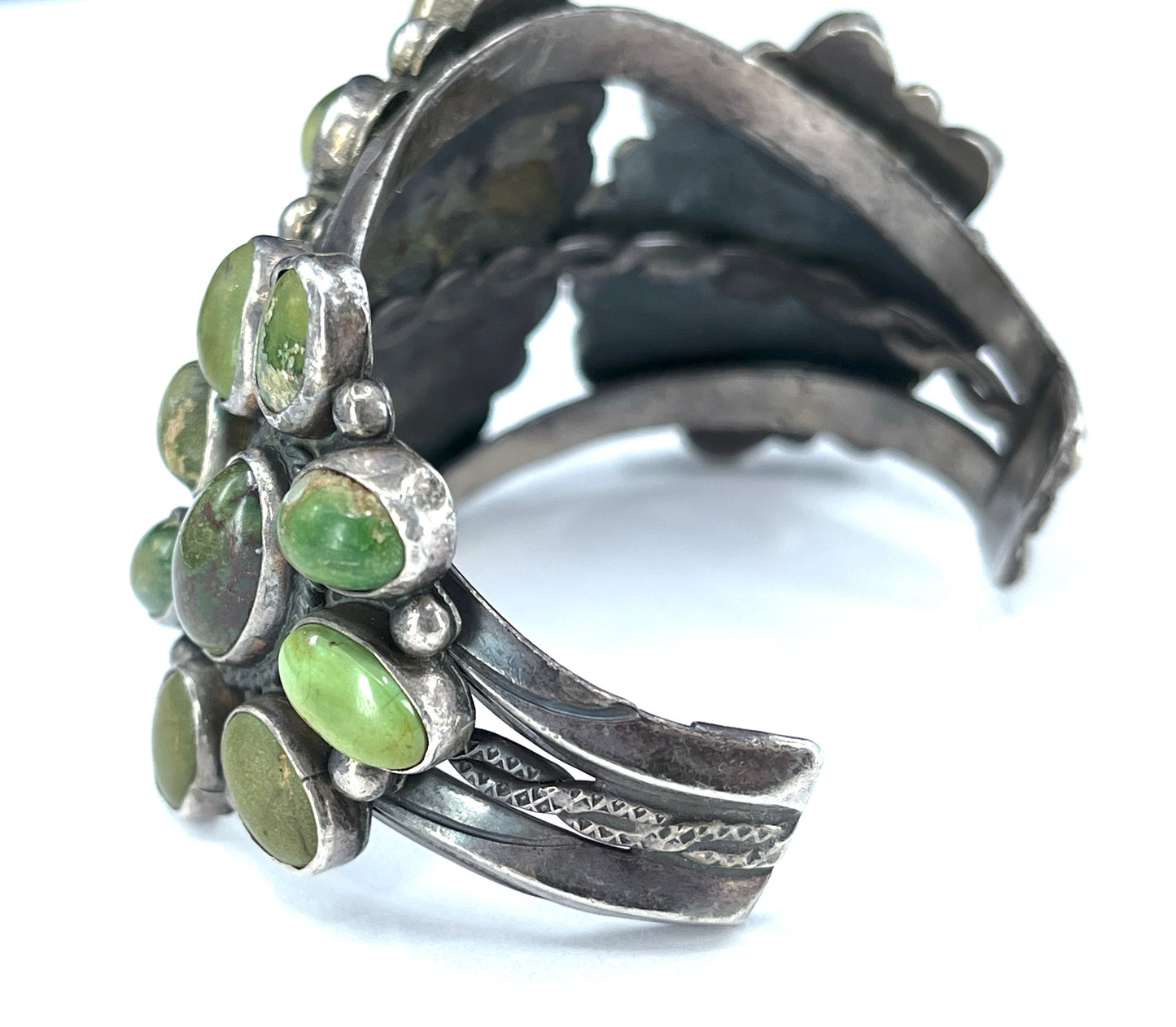 Vintage Navajo Green Turquoise Cuff Bracelet