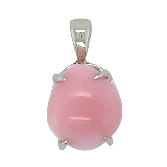 6.90 ct. Natural Pink Conch Pearl Pendant in 14K White Gold