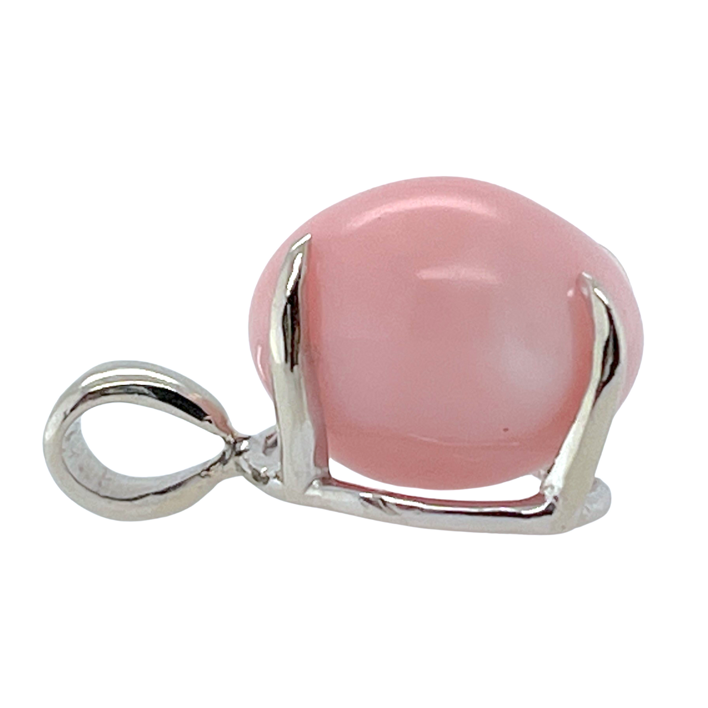 6.90 ct. Natural Pink Conch Pearl Pendant in 14K White Gold