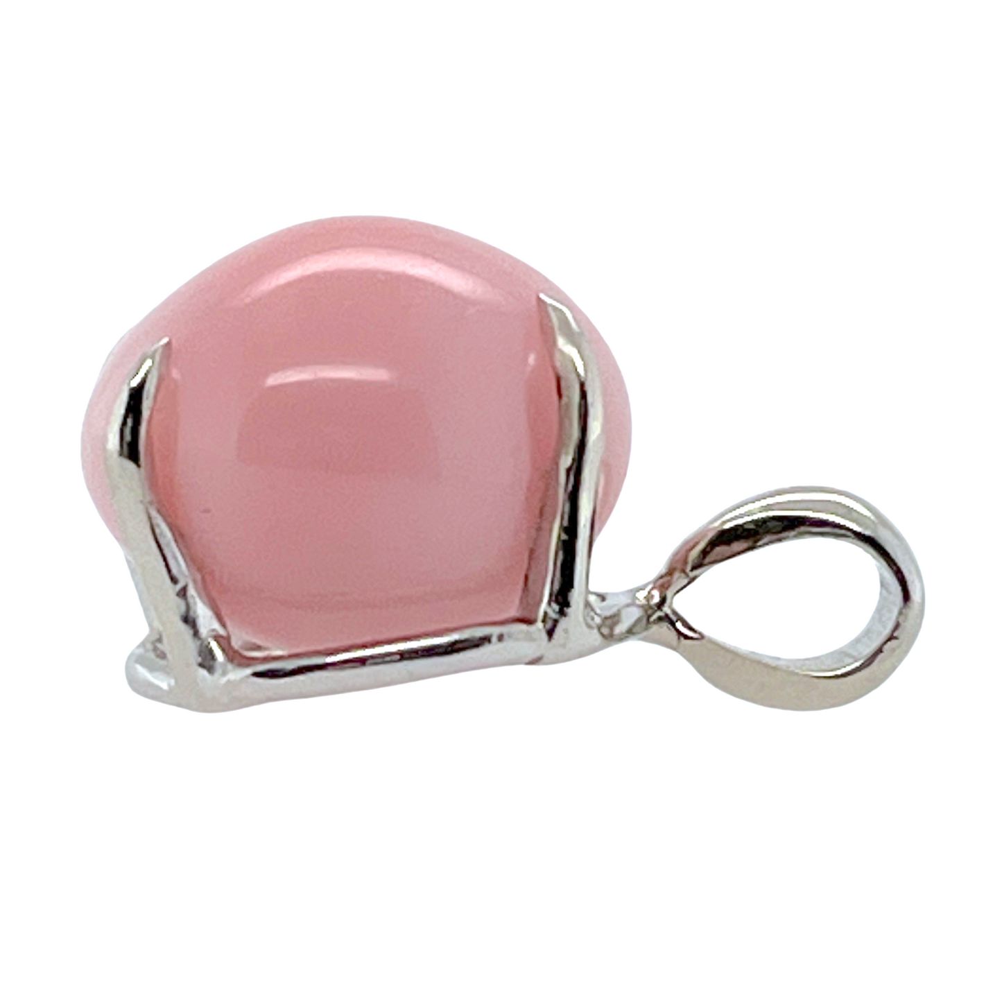 6.90 ct. Natural Pink Conch Pearl Pendant in 14K White Gold